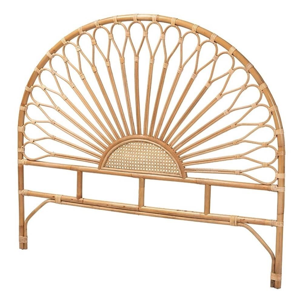 Natural Rattan Queen Size Bohemian Standalone Headboard