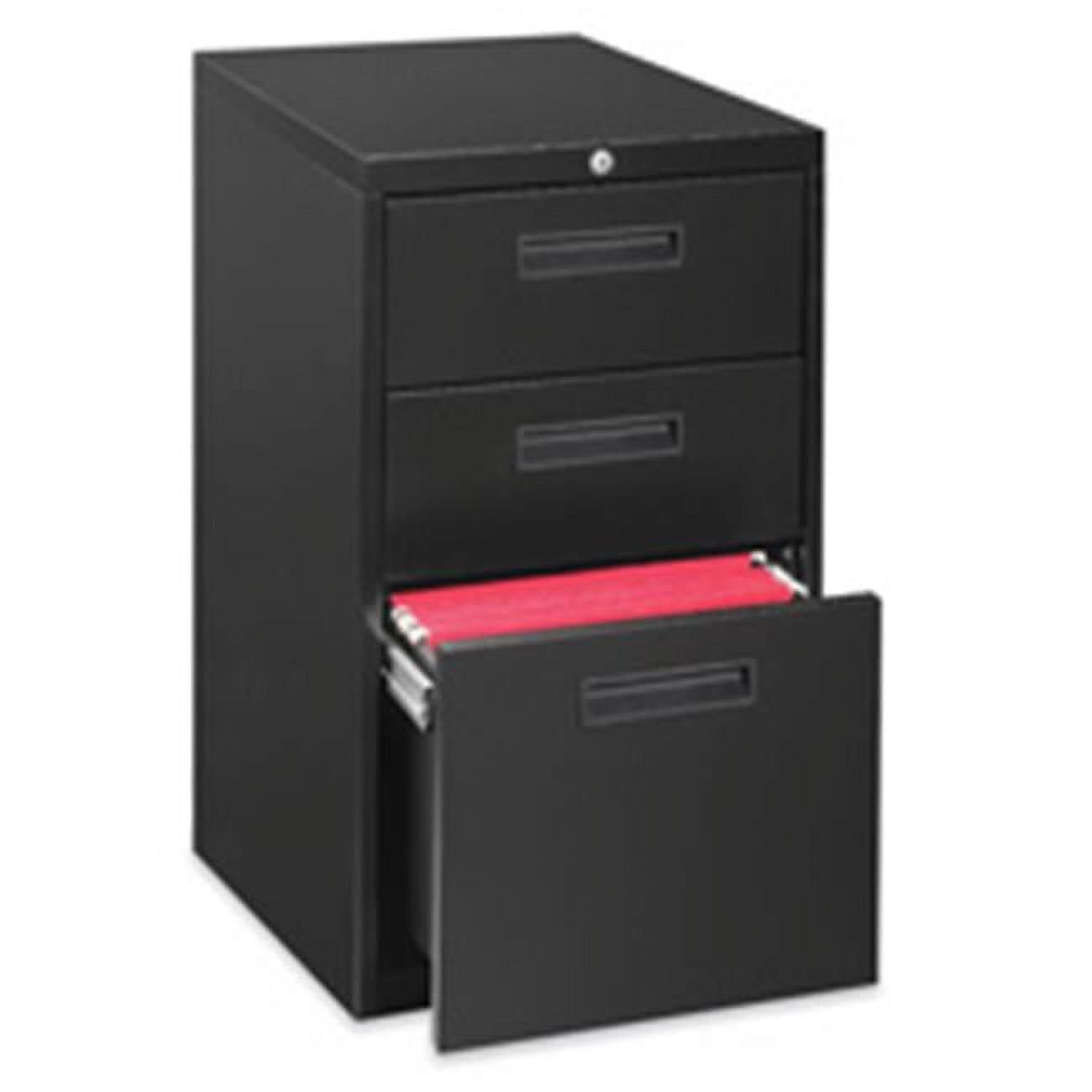 Black Steel 3-Drawer Lockable Mobile Pedestal