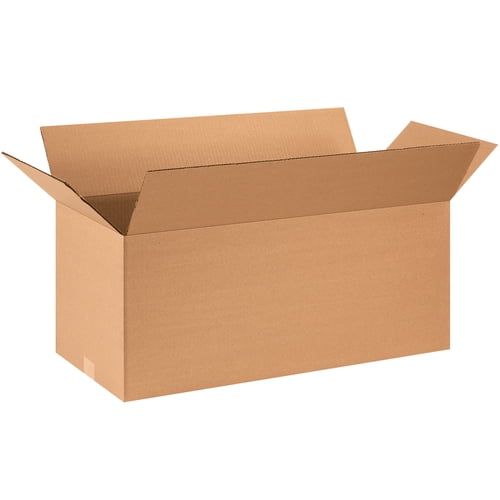 Kraft Brown Corrugated Storage Boxes, 28" x 12" x 12", Bundle of 20