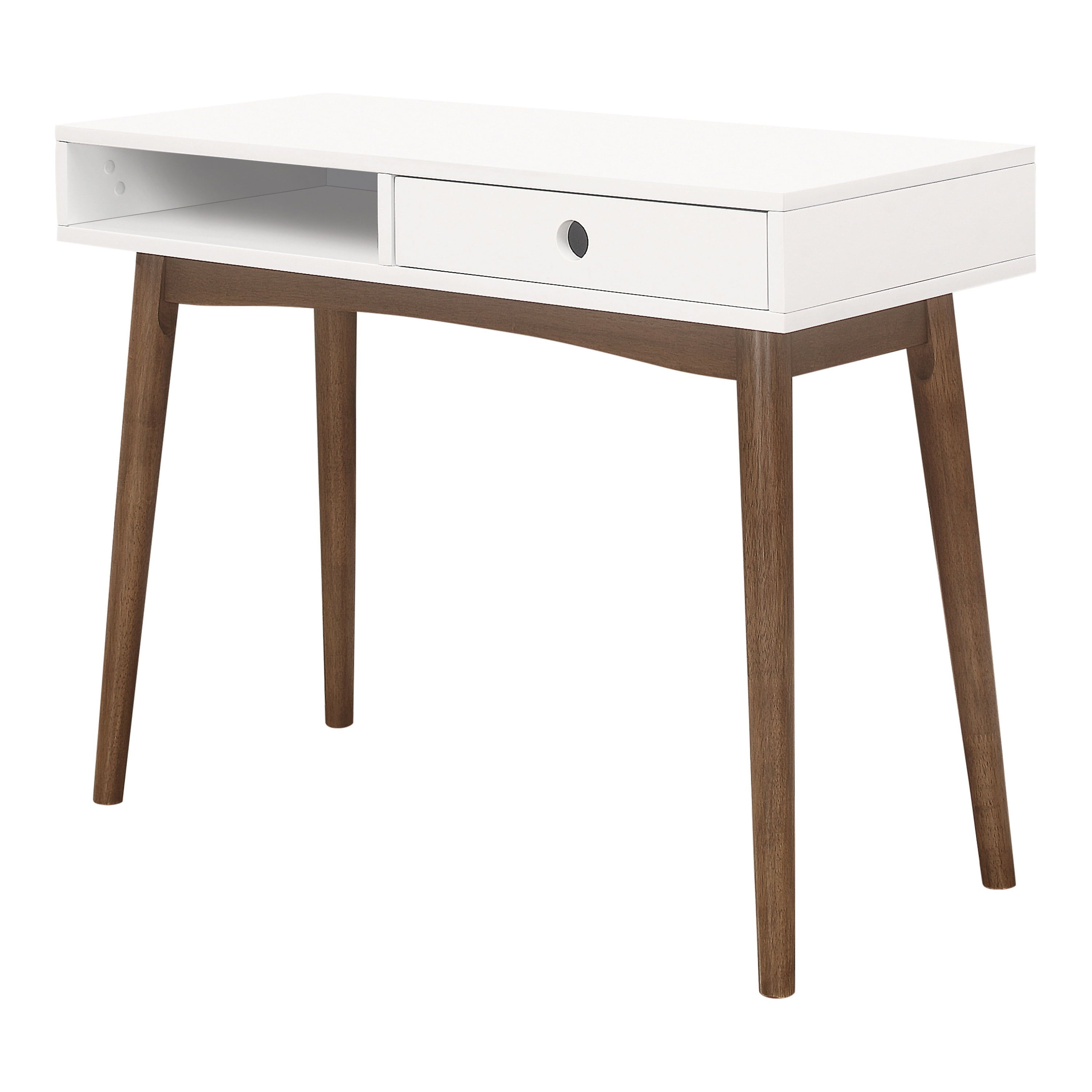 Bradenton White and Walnut 1-Drawer Writing Desk