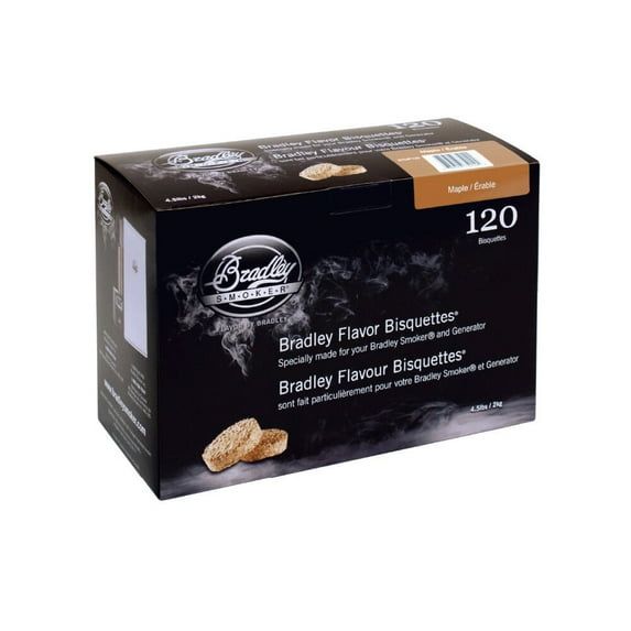 Maple Wood Flavor Bisquettes for BBQ and Smoking, 120 Pack