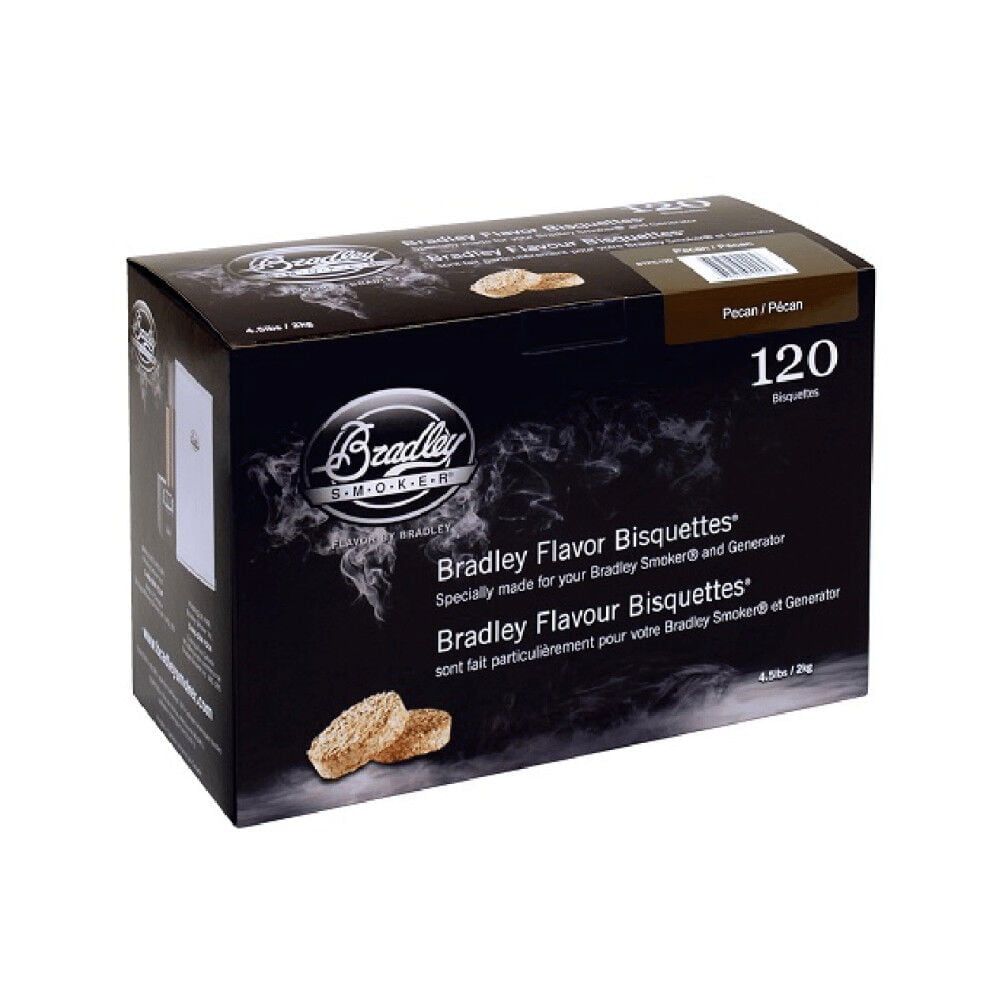 Bradley Pecan Wood Smoking Bisquettes for BBQ and Grill, 120 Pack