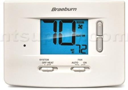 Braeburn Heat-Only Non-Programmable Thermostat with Blue Backlight