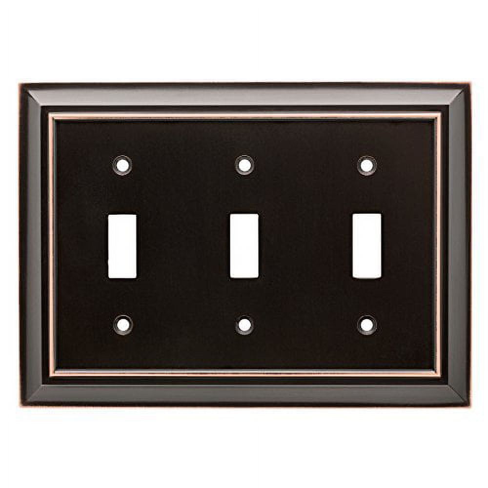 Architectural Bronze 3-Gang Toggle Wall Plate