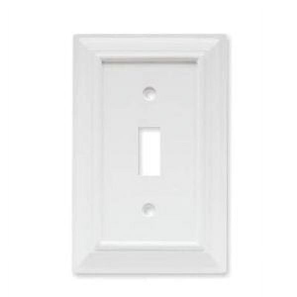 White Wood Traditional Single Toggle Switch Wall Plate