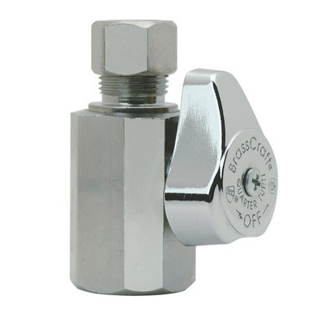 BrassCraft Chrome-Plated 1/2" FPT x 3/8" MPT Quarter Turn Shut-Off Valve