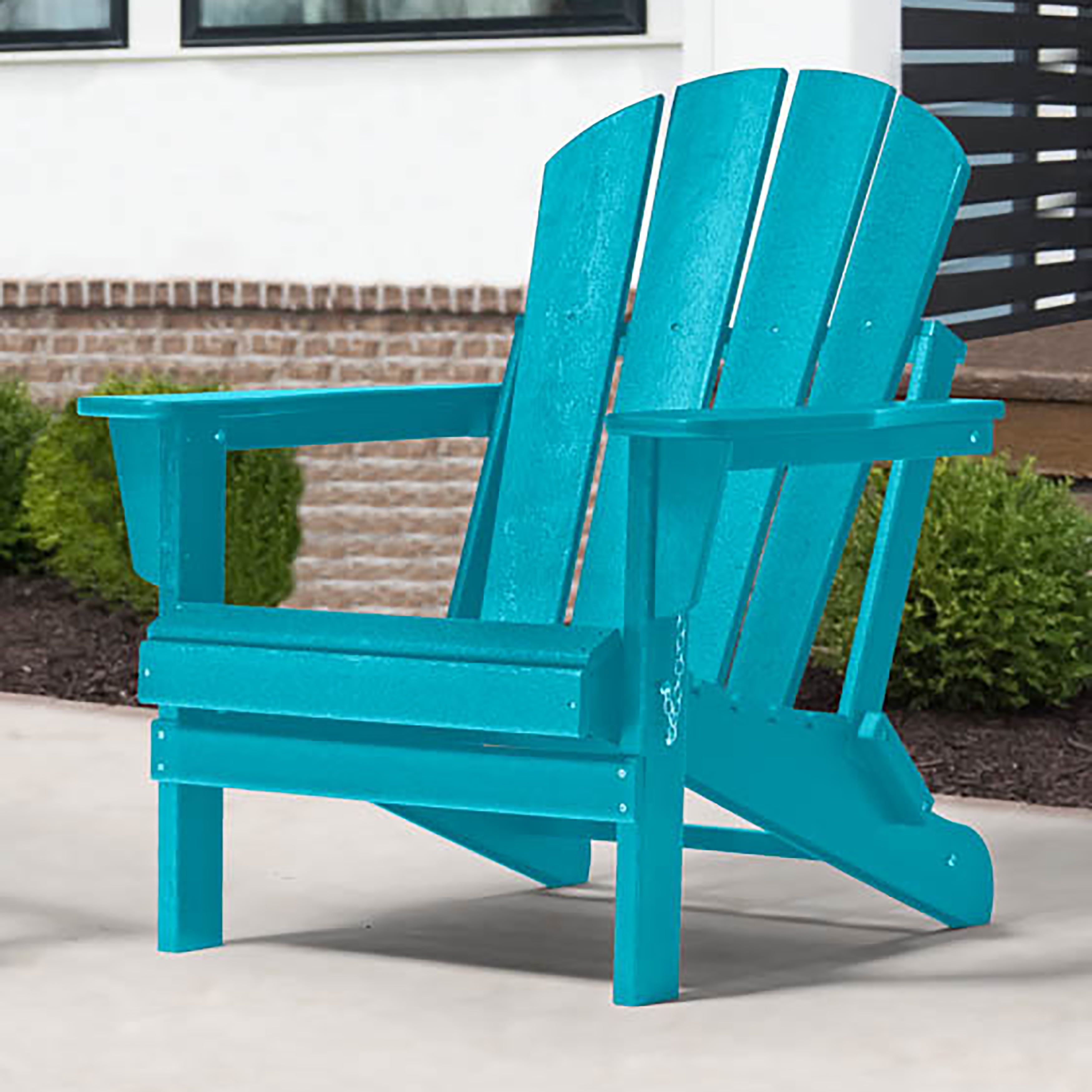 Turquoise Poly Adirondack Chair with Square Arms