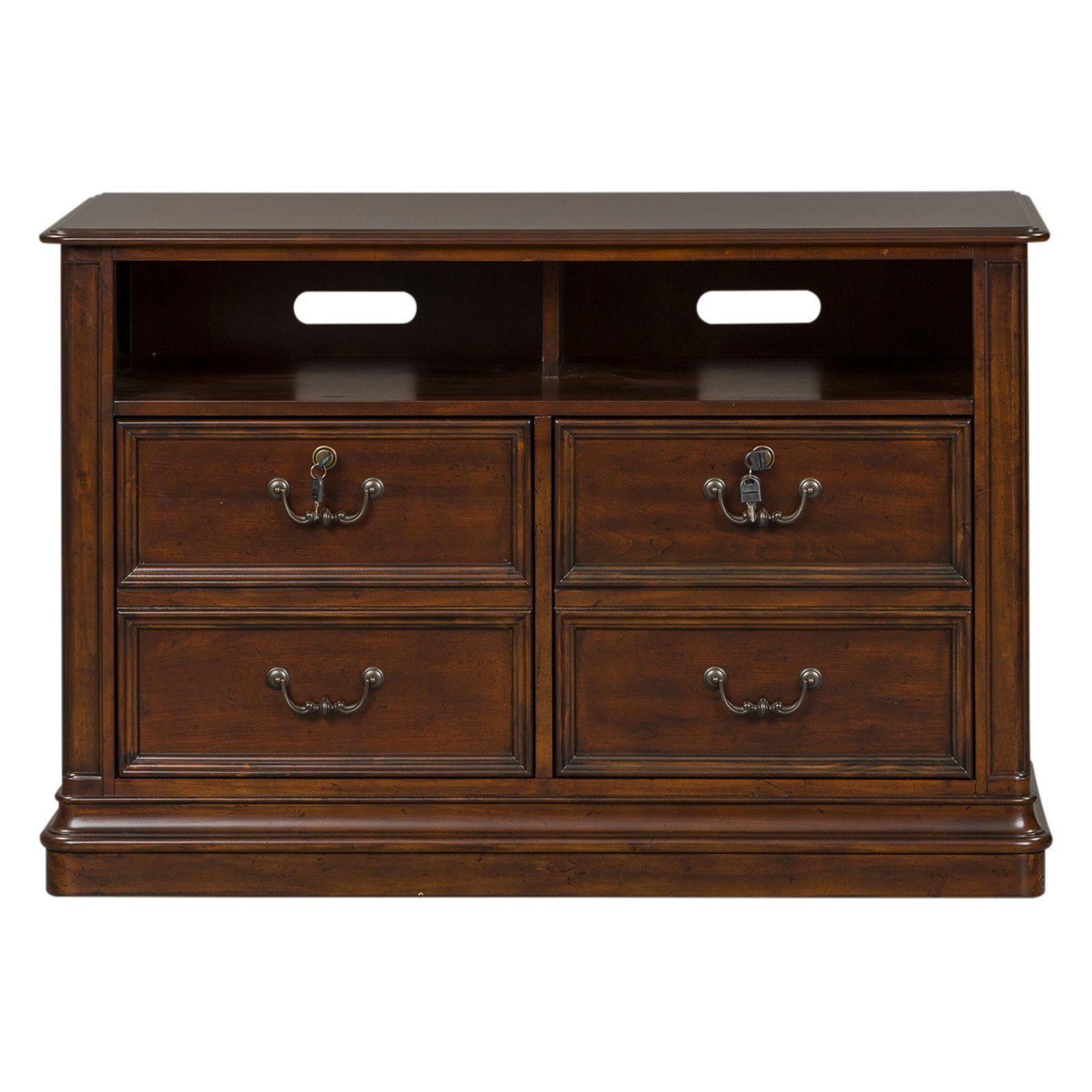 Brayton Manor Dark Brown Traditional Lockable Lateral File Cabinet