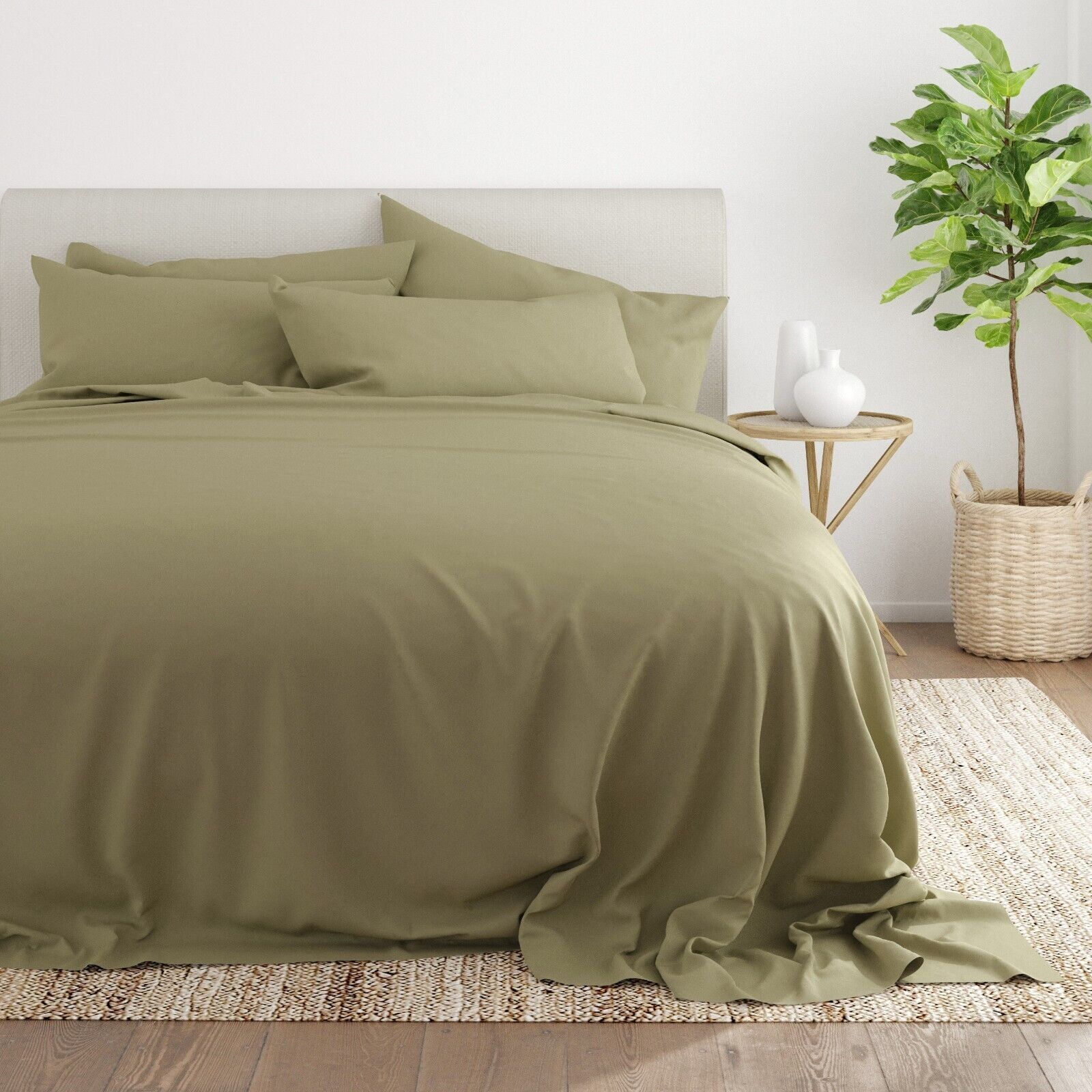 Sage Twin Ultra-Soft Microfiber 6-Piece Sheet Set