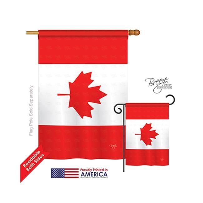 Breeze Decor 08277 Canada Country 2-Sided Vertical Impression House Flag - 28 x 40 in.