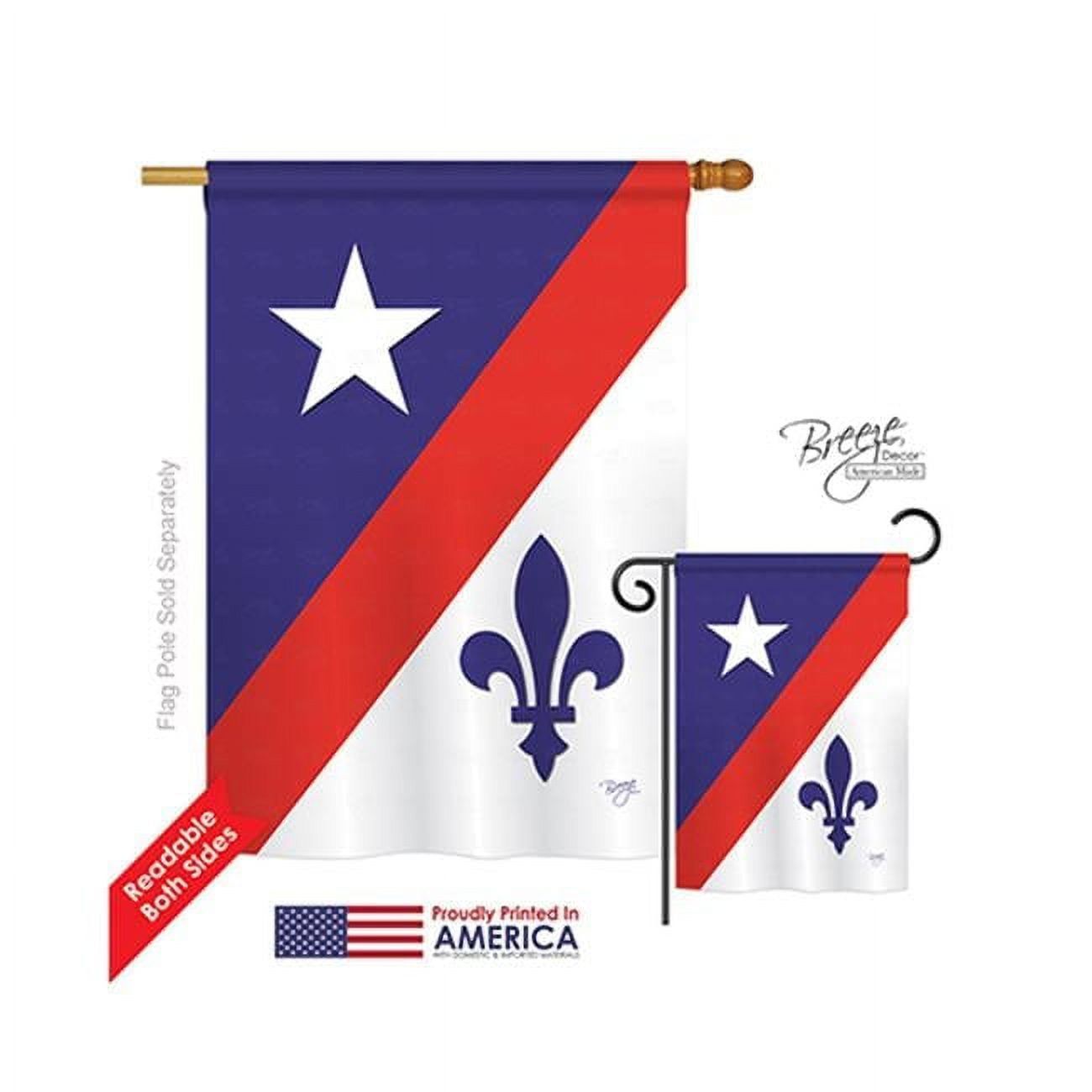 Patriotic Fleur De Lys Double-Sided Polyester House Flag