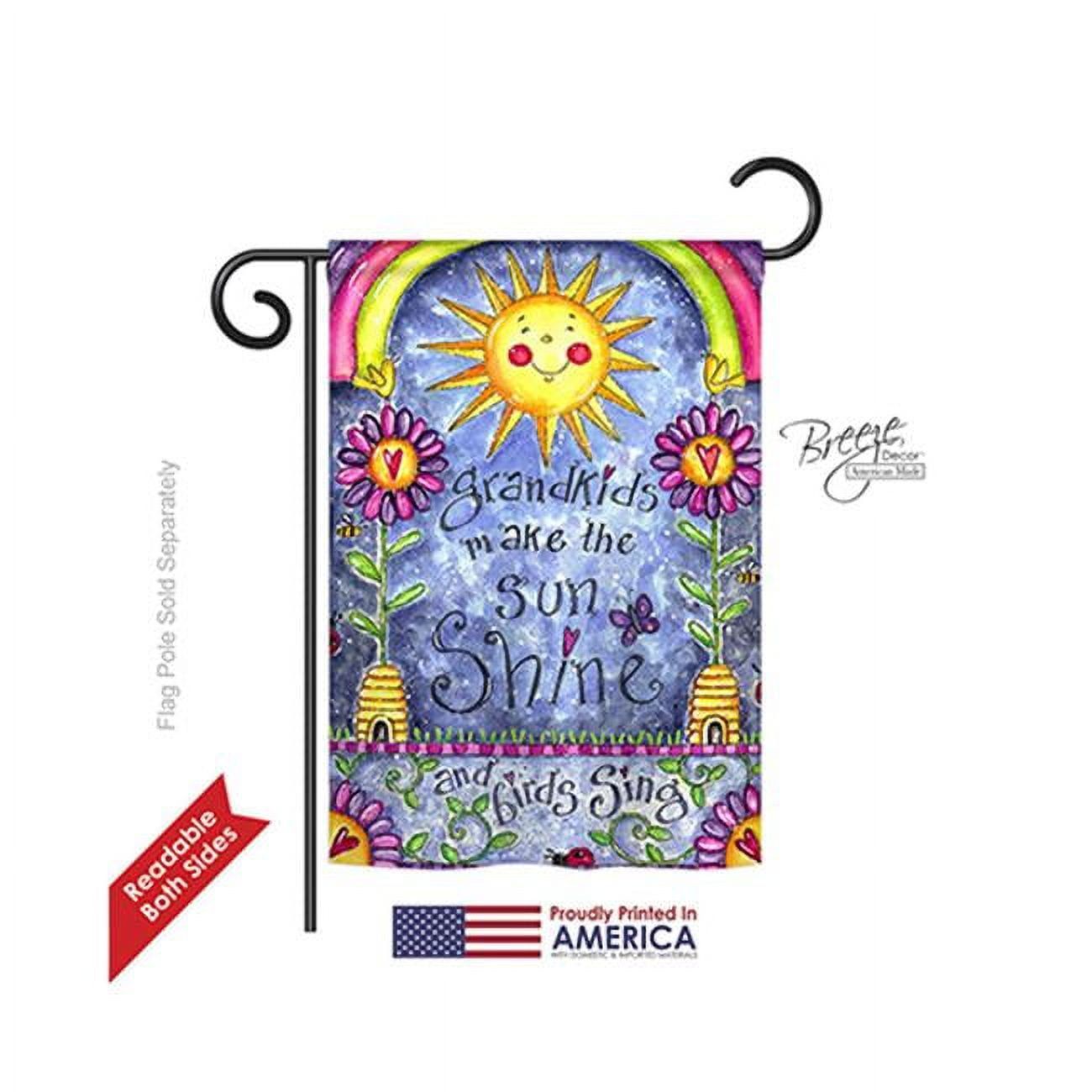 Grandkids Make the Sun Shine Patriotic Garden Flag