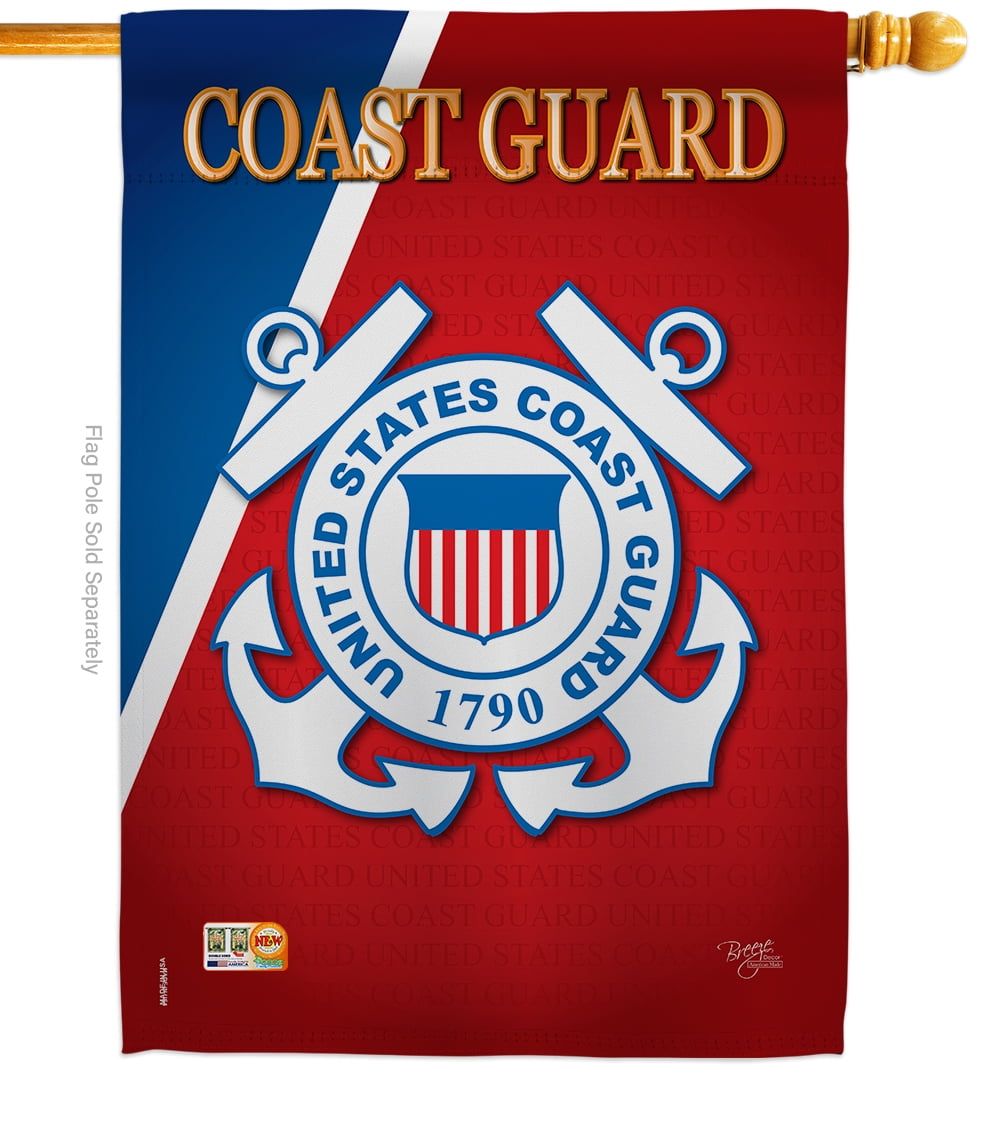 Coast Guard Red and Blue Polyester House Flag 28" x 40"