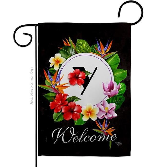 Tropical Floral Multi-Color 13" x 18.5" Double-Sided Garden Flag