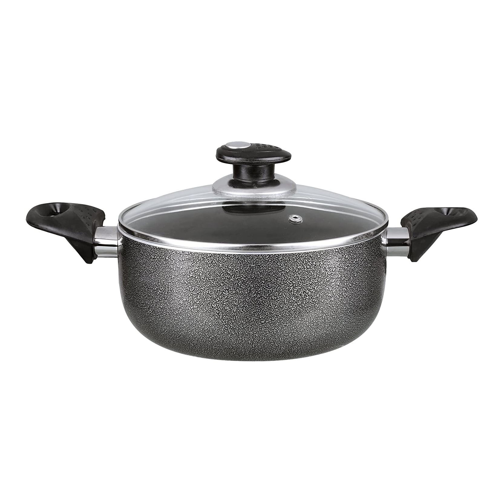 Gray 3-Quart Non-Stick Aluminum Dutch Oven with Glass Lid