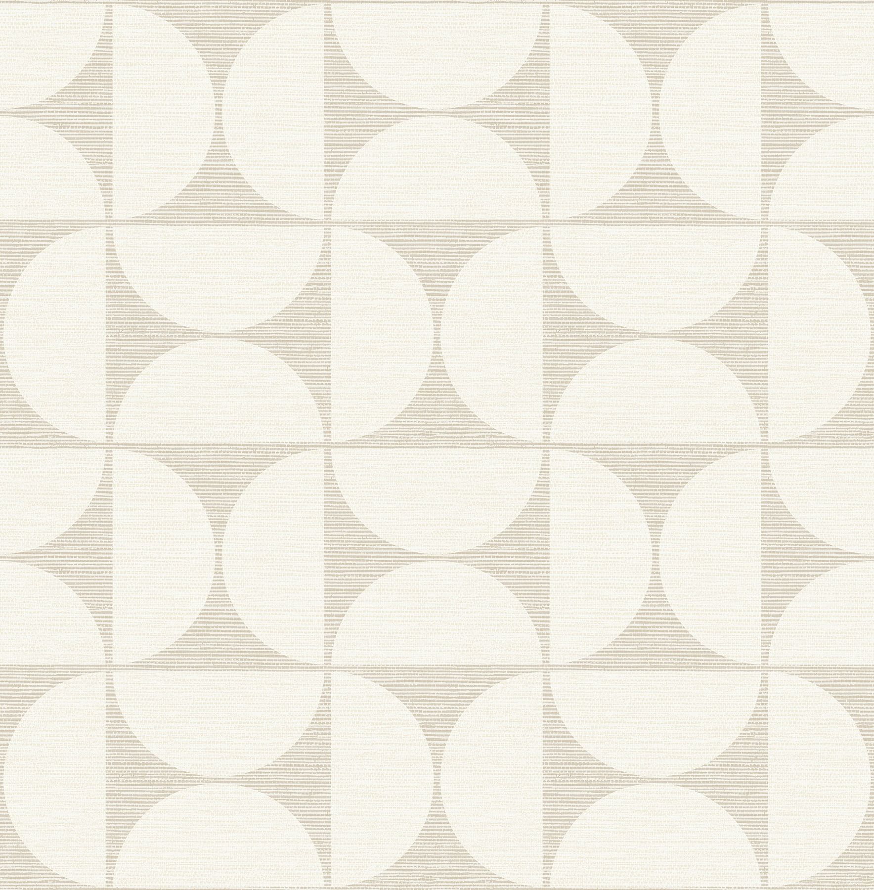 Deedee Beige Geometric Grasscloth-Inspired Removable Wallpaper