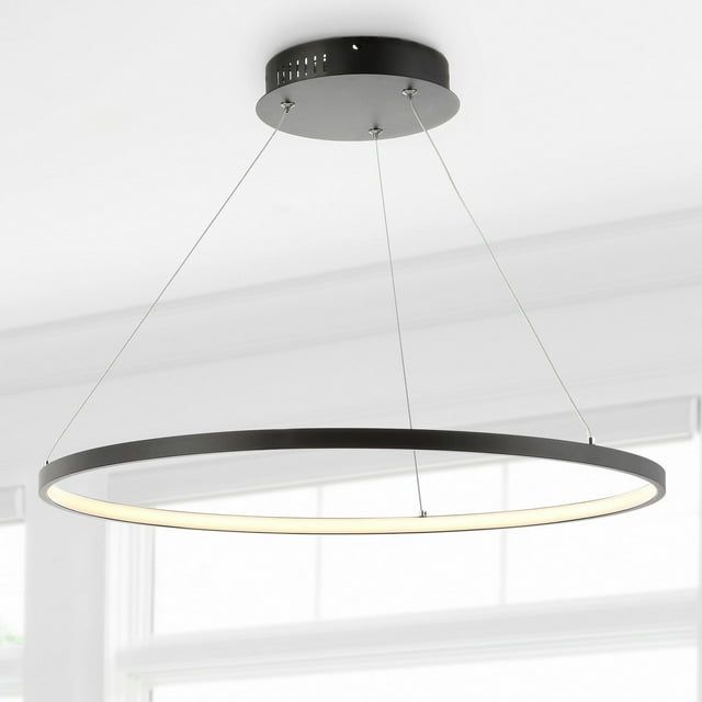 Brice Matte Black 23.75" Integrated LED Modern Drum Pendant