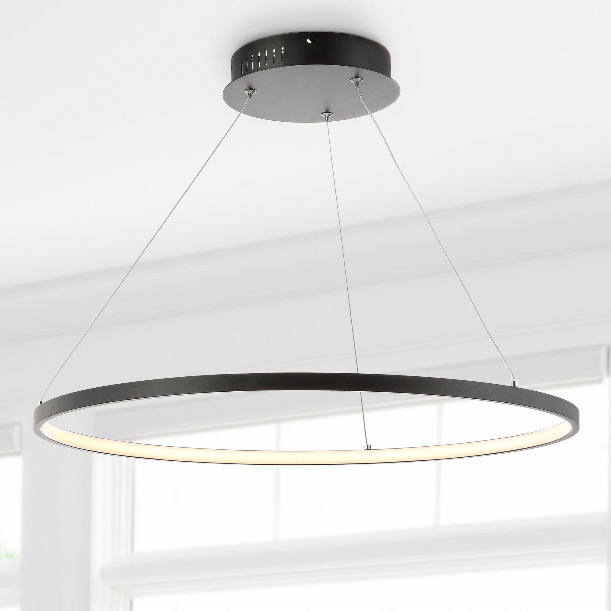 Brice Matte Black 23.75" Integrated LED Modern Drum Pendant