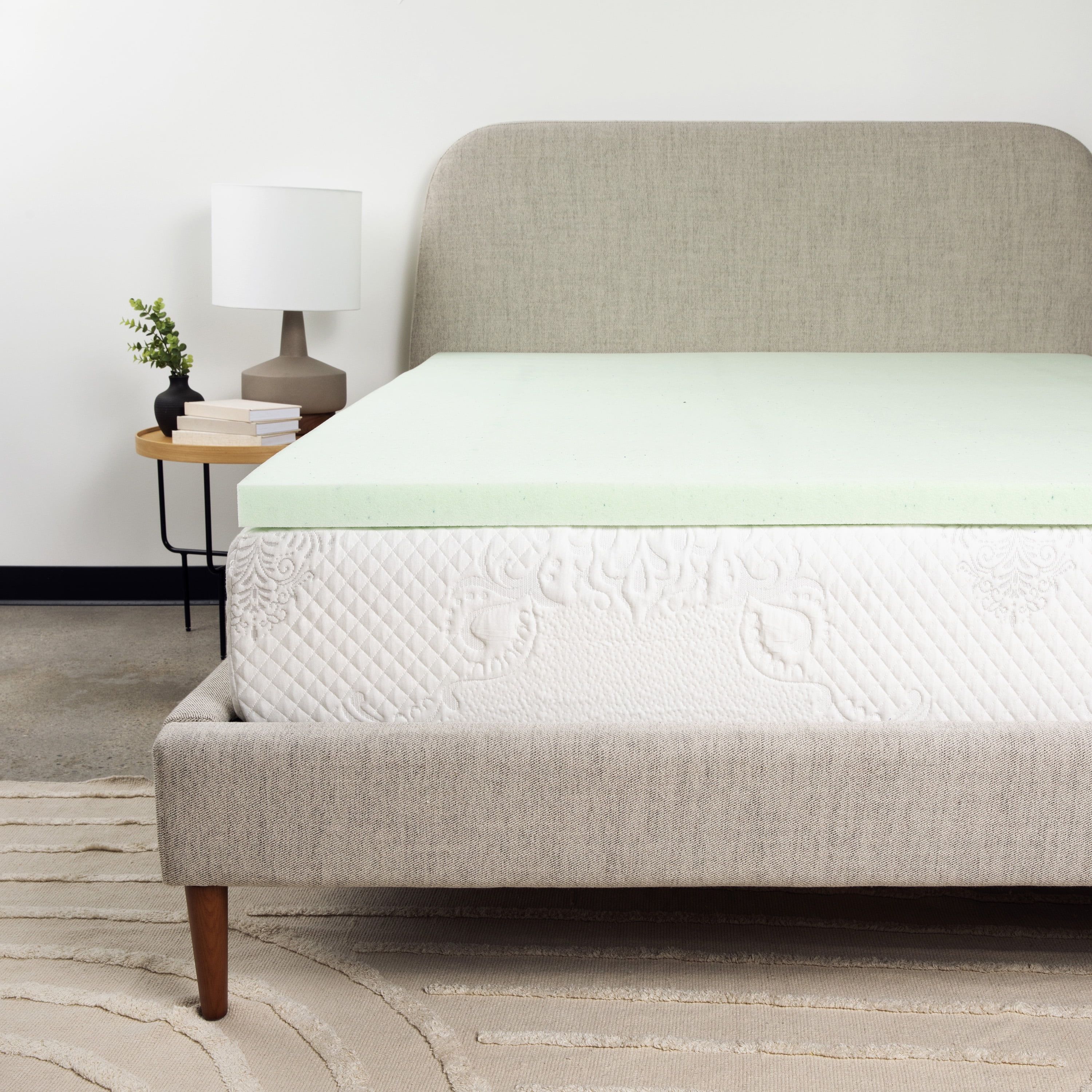 Queen Size Green Gel Memory Foam Mattress Topper