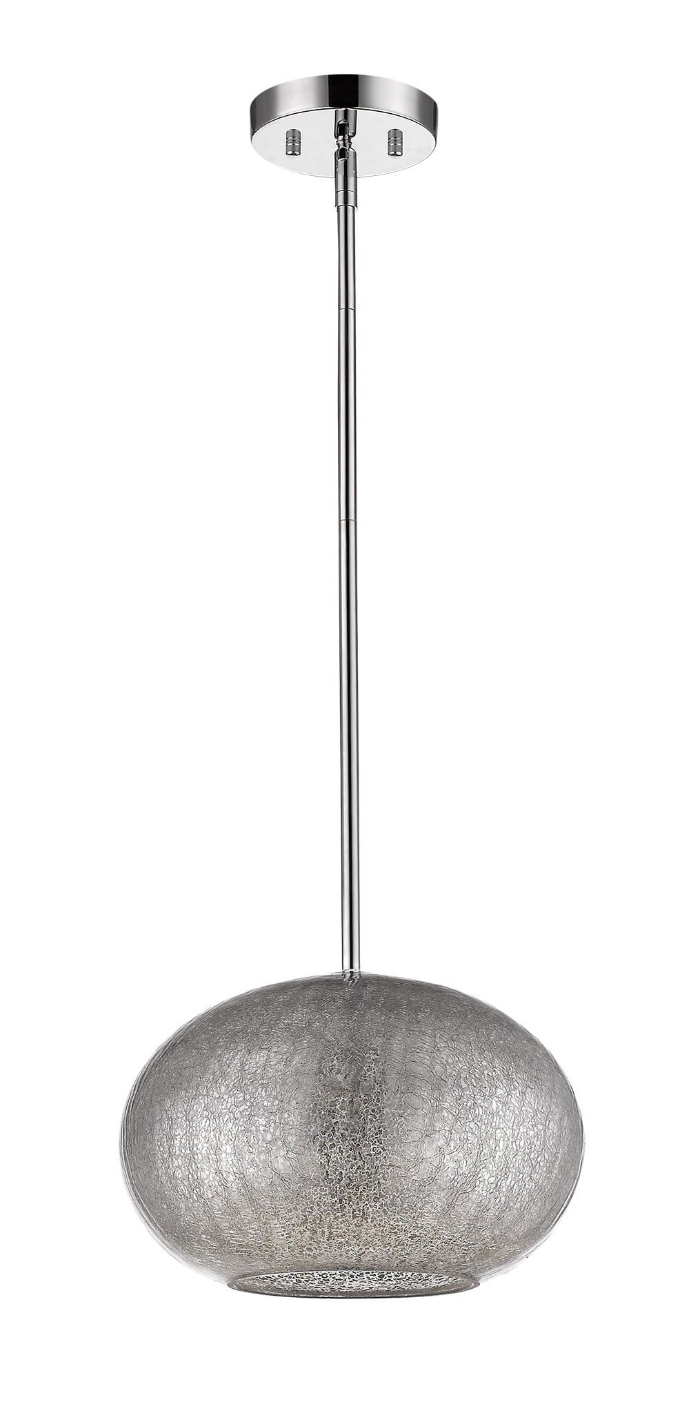 Brielle Polished Nickel Pendant with Textured Glass Shade