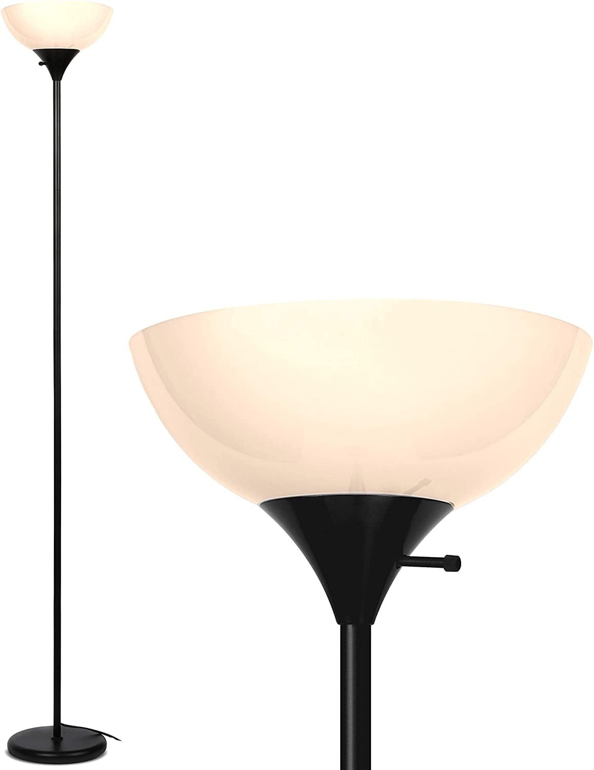 Classic Black 72" LED Torchiere Floor Lamp