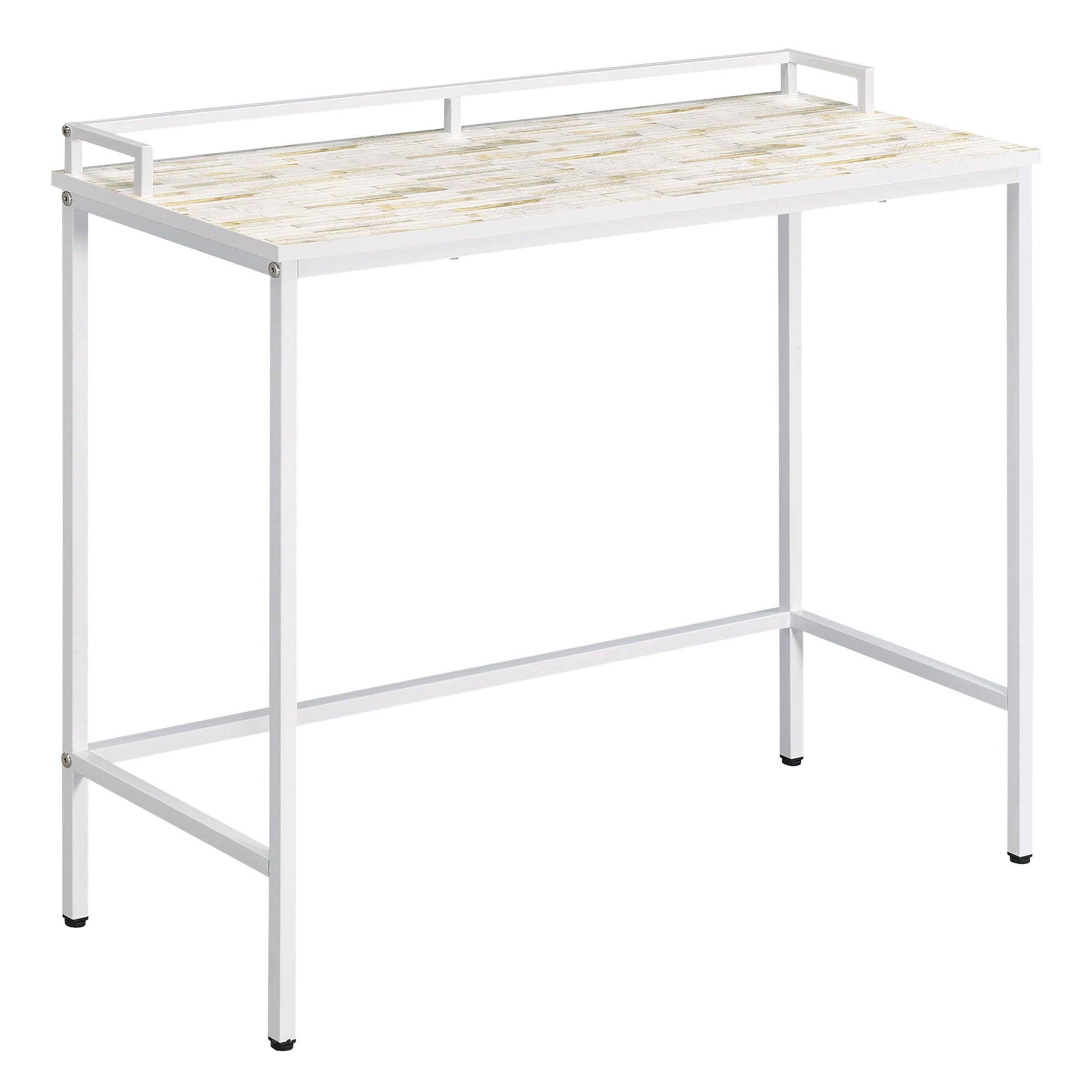Brighton Contemporary Mosaic Console Table with White Metal Frame
