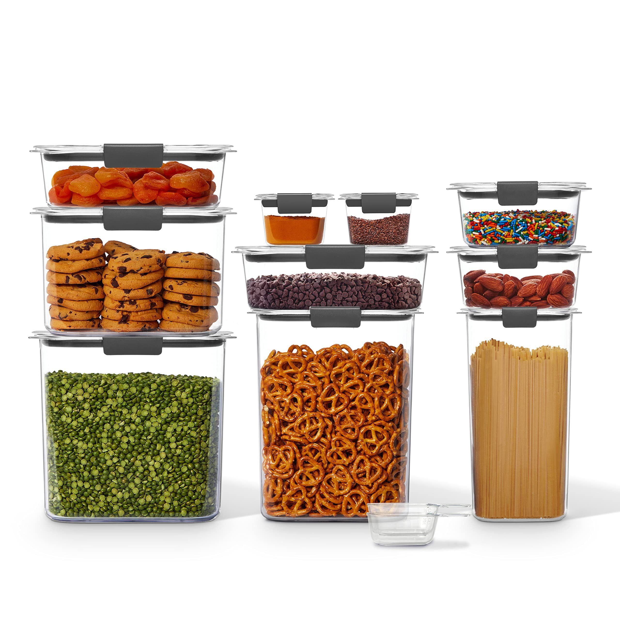 Clear BPA-Free Plastic Airtight Food Storage Container Set, 21 Pieces