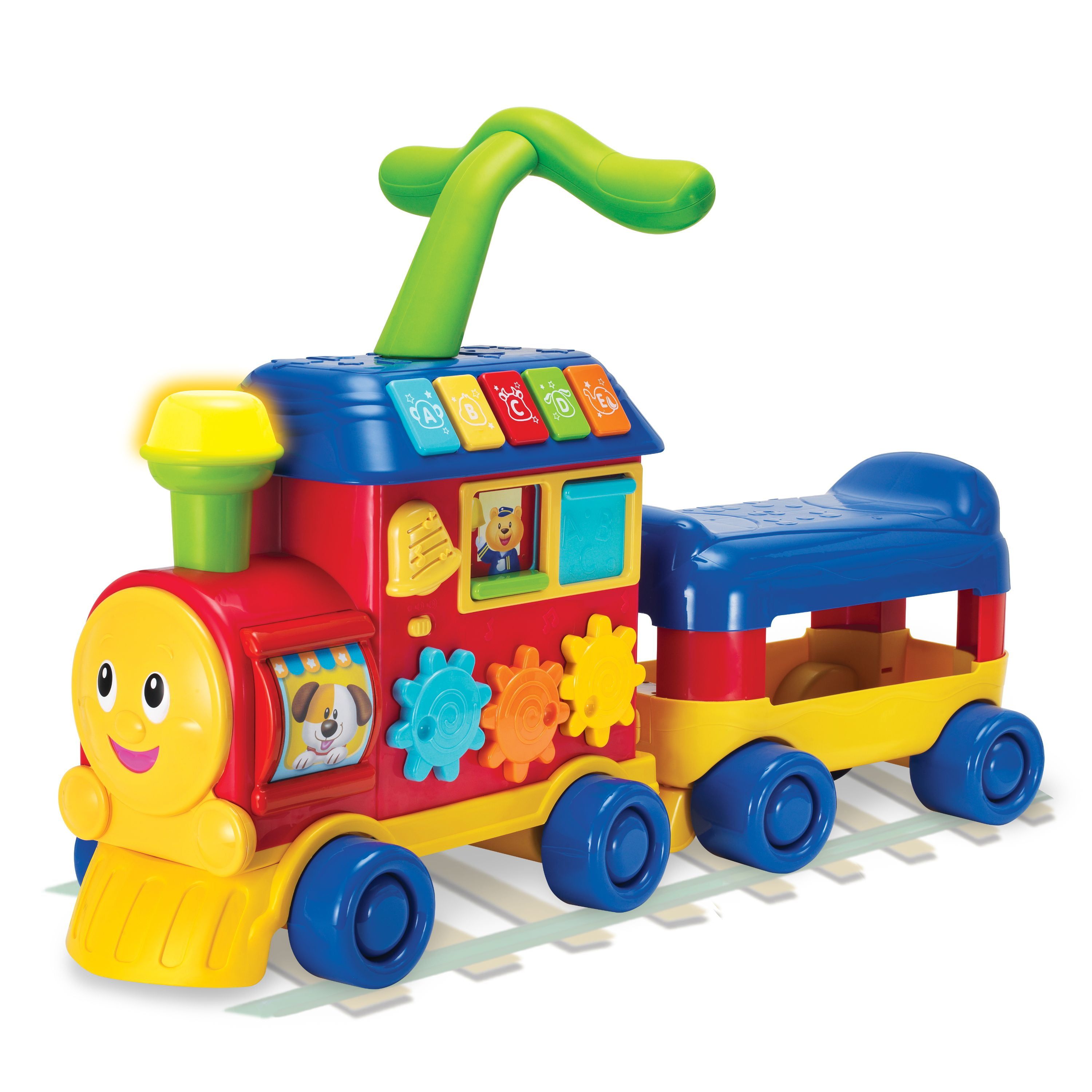 Colorful Interactive Ride-On Learning Train with Trailer