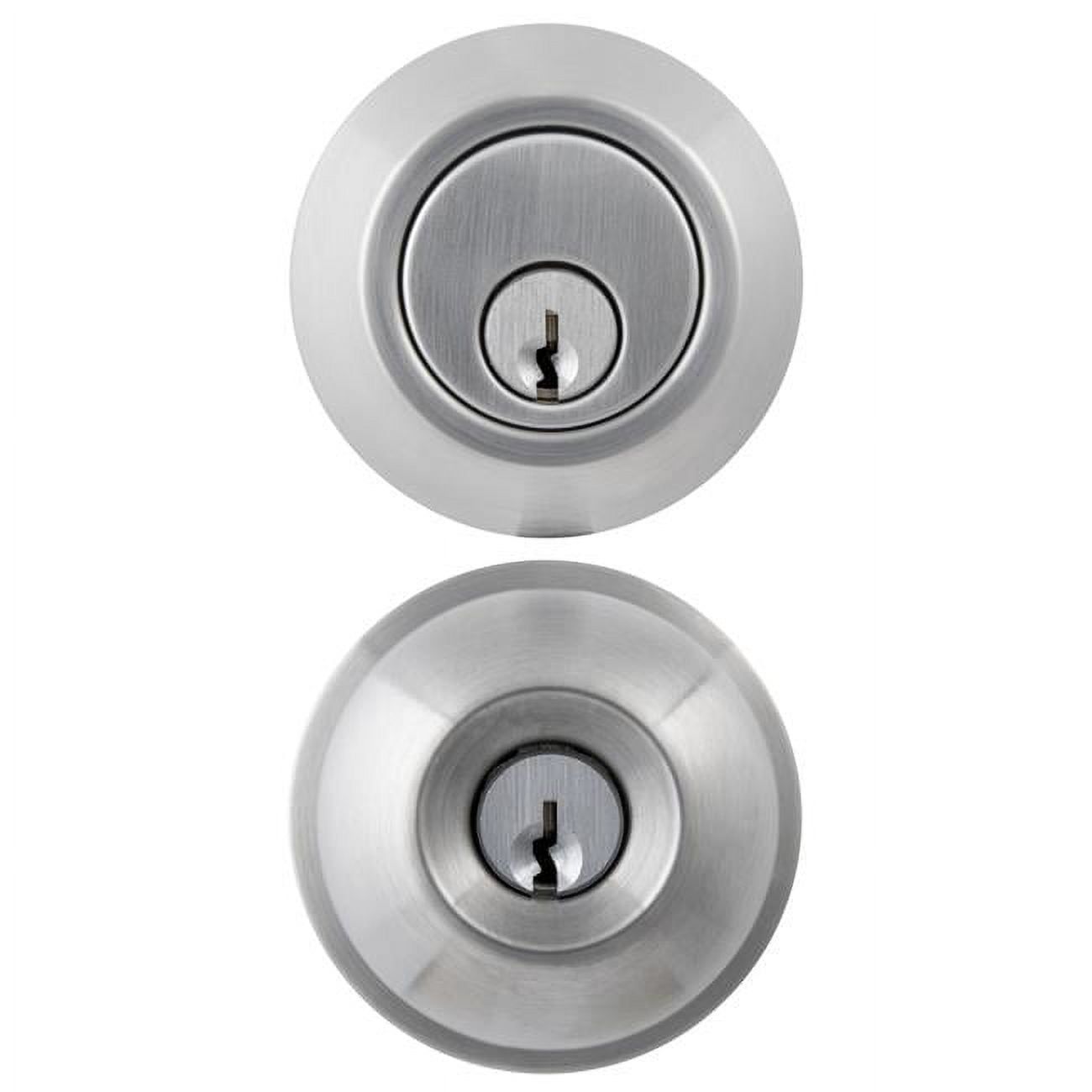 Brinks Satin Chrome 2 in. Knob and Deadbolt Set