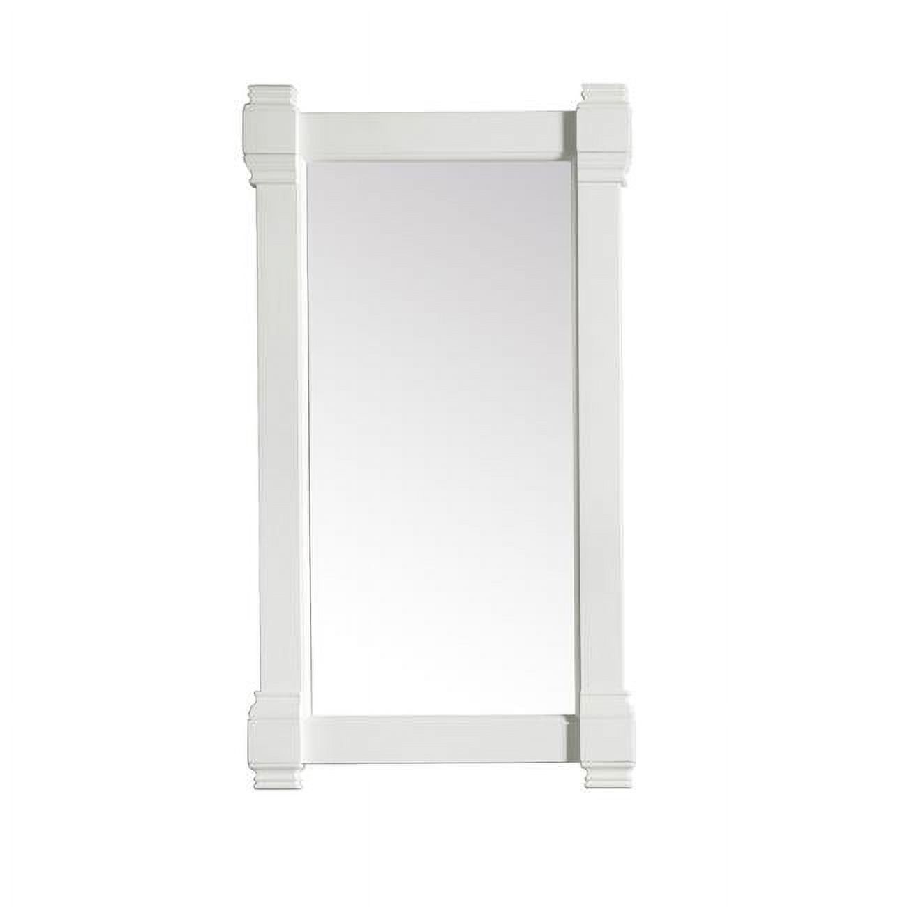 Elegant Antique-Style Rectangular Wood Mirror in Bright White