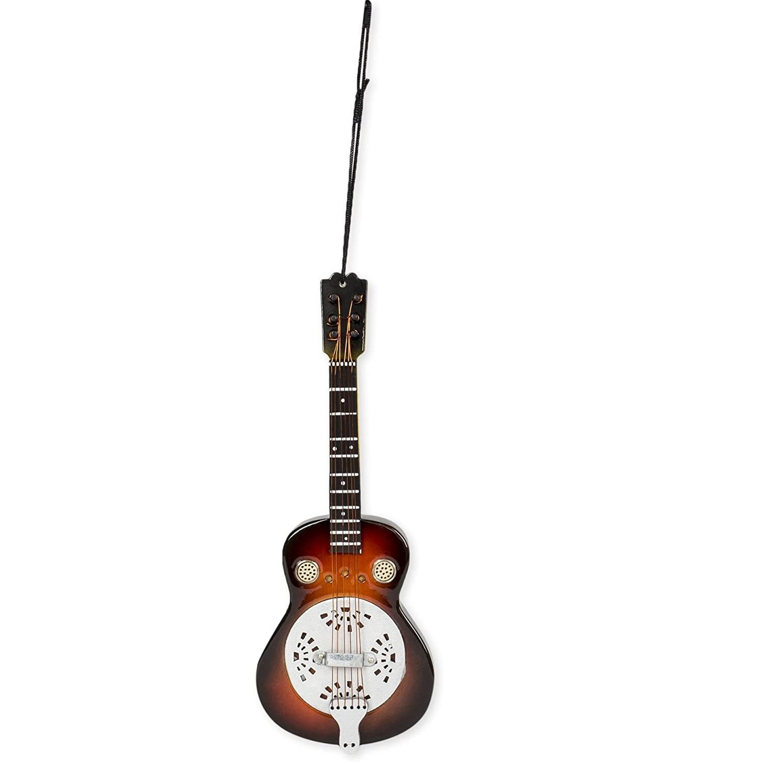 Natural Burnt Brown 6-String Spider Resonator Guitar Ornament