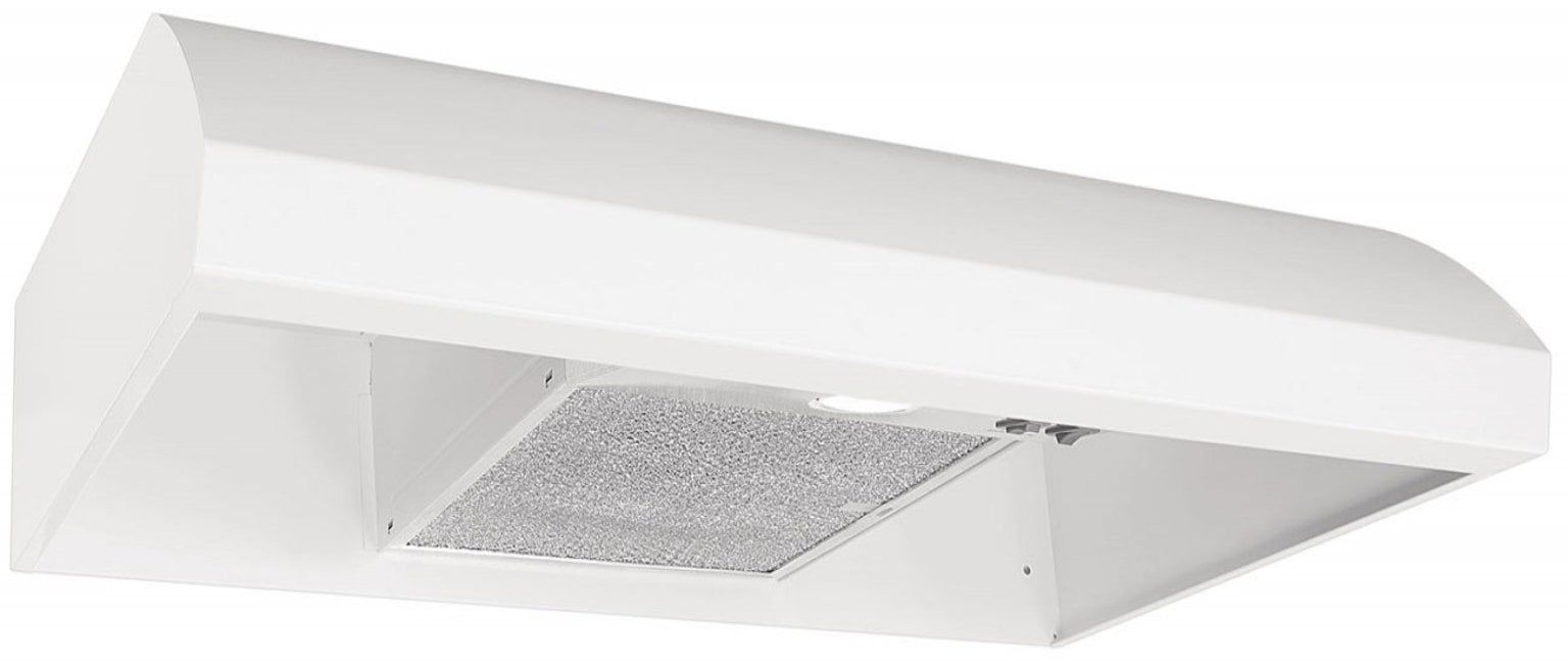 White 30-Inch Stainless Steel Convertible Under-Cabinet Range Hood