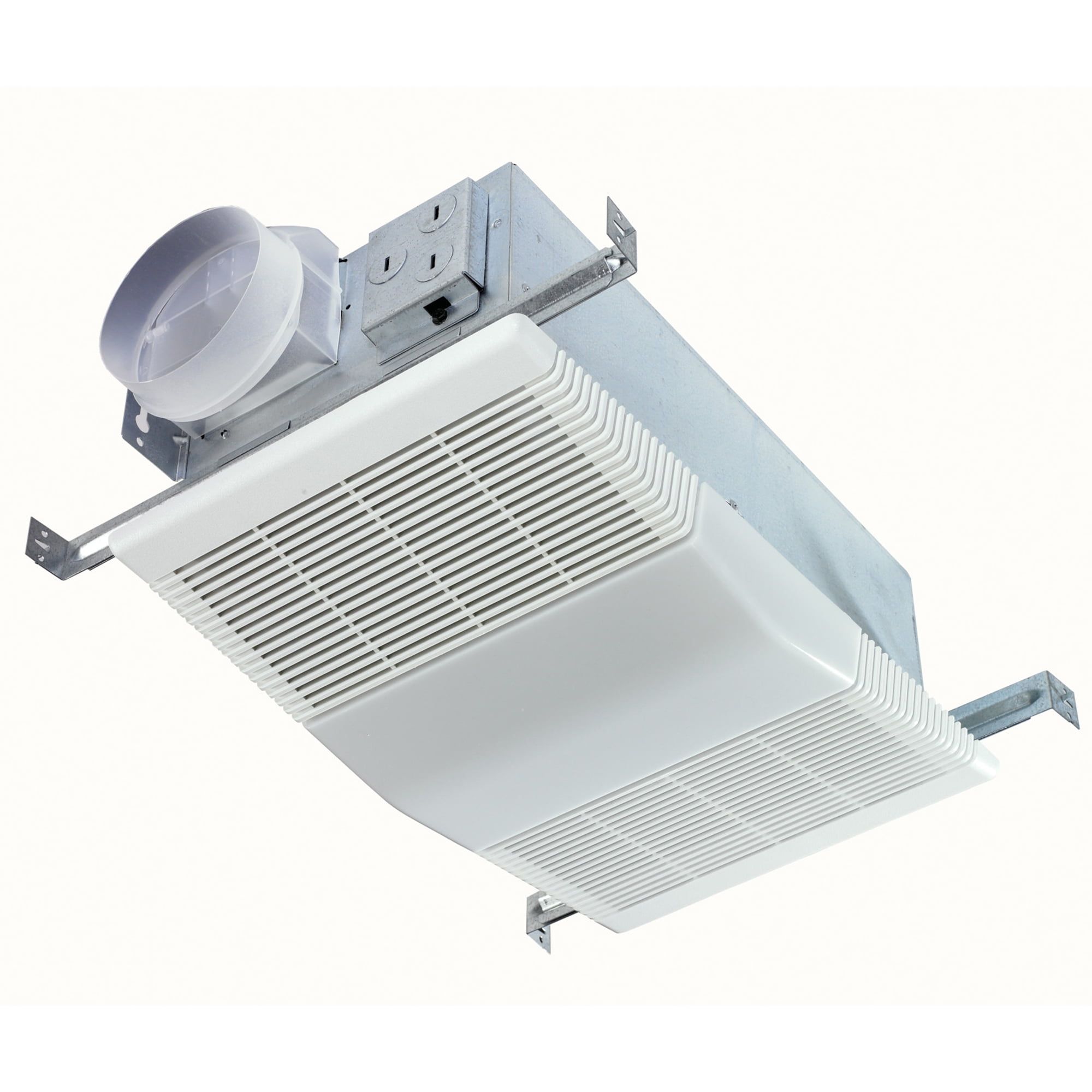 White Ceiling Mount Exhaust Fan with Light and Polymeric Grille