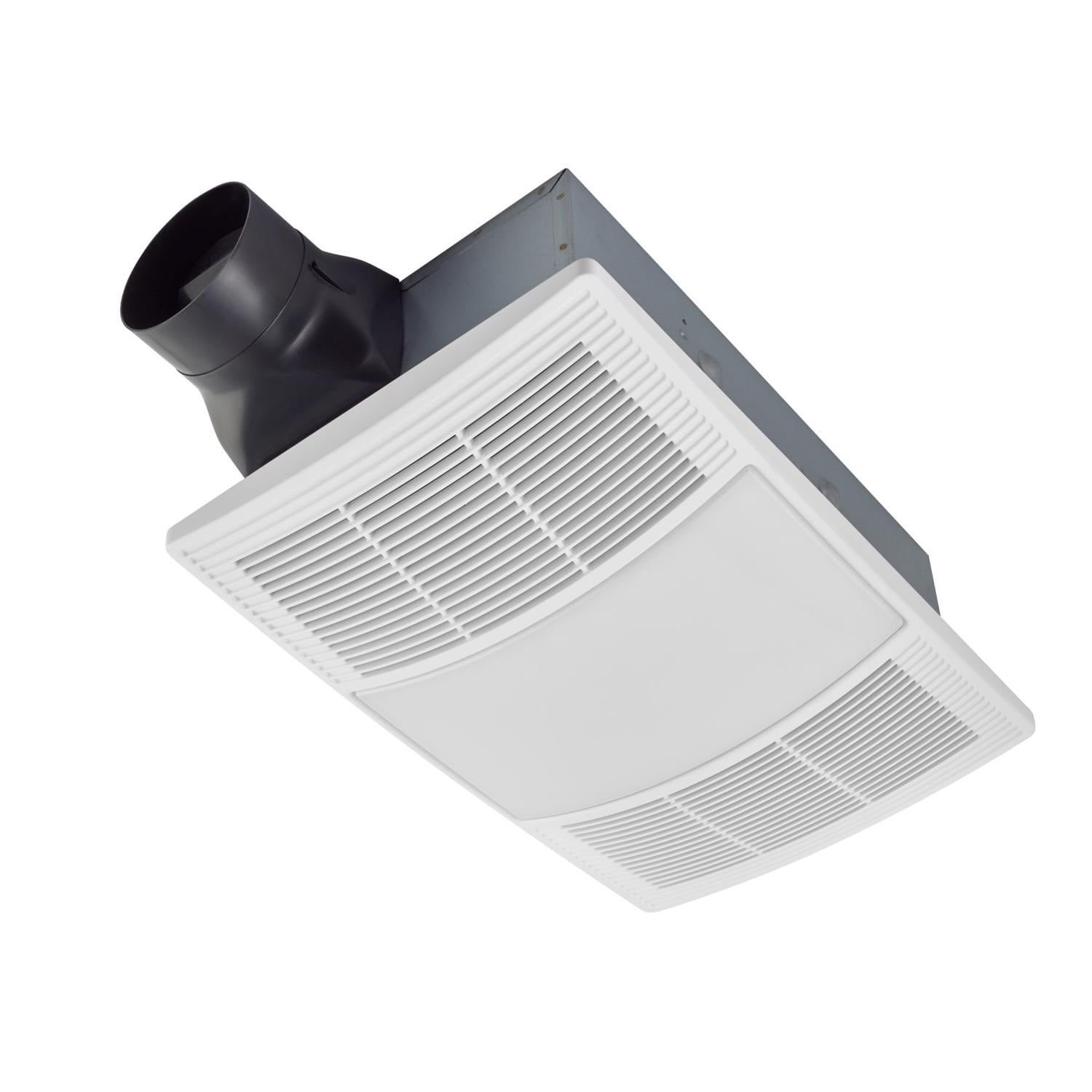 Broan-NuTone White Steel Ceiling Mount Bathroom Fan with Heater and LED Light