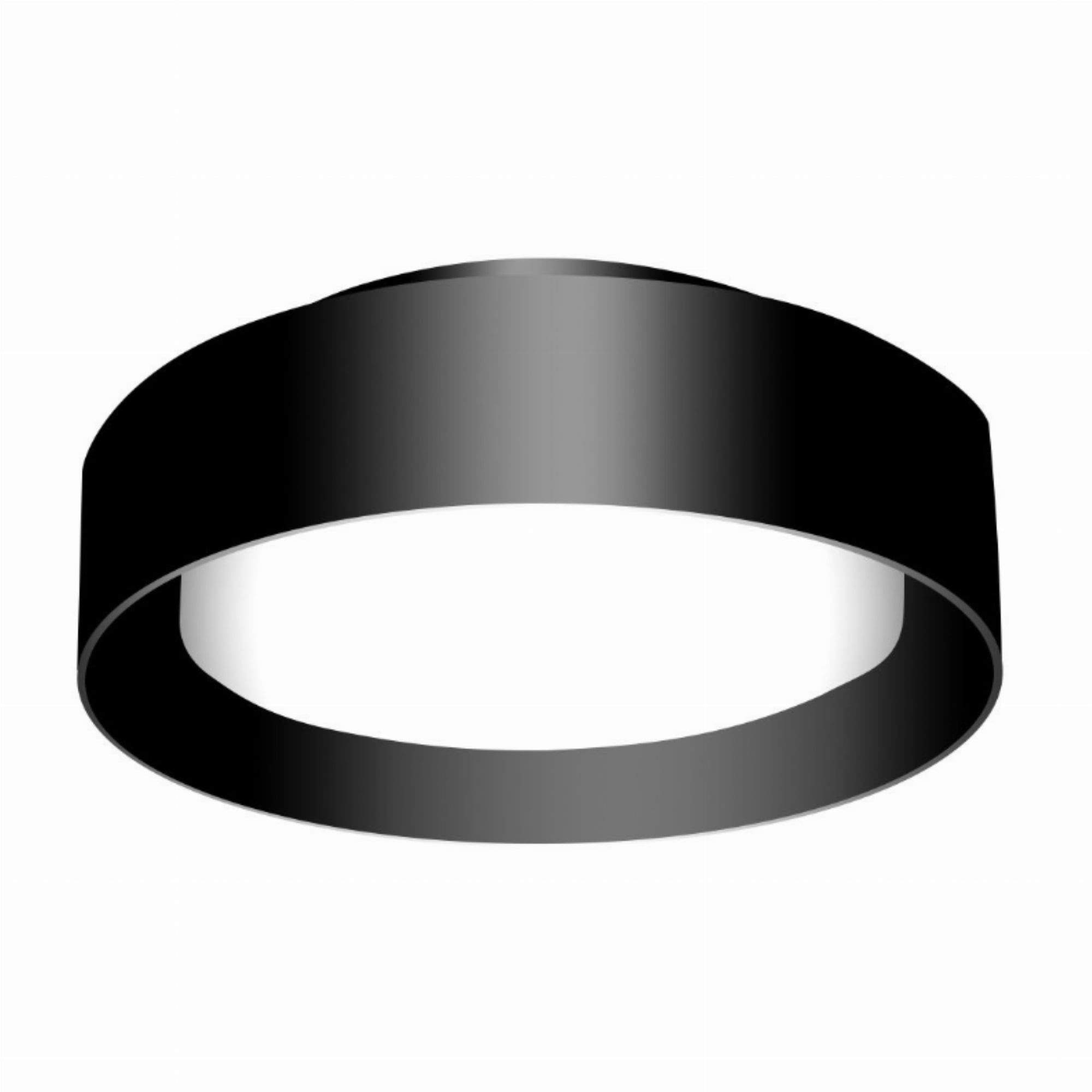 Modern Black Aluminum Flush Mount Ceiling Light with Frosted Glass Shade