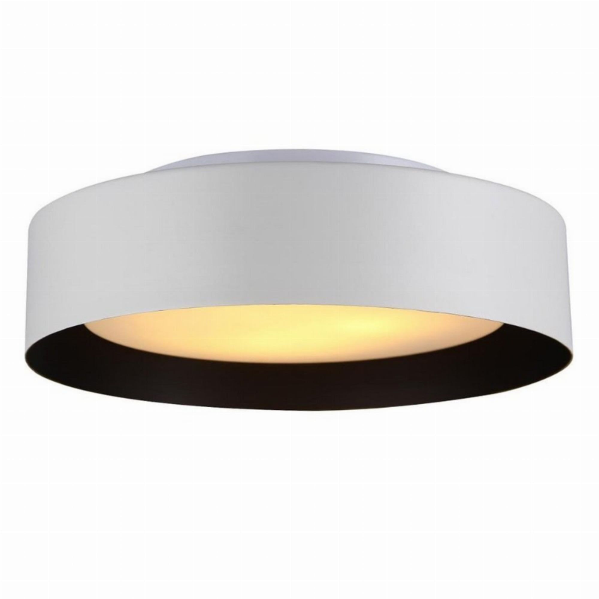 Lynch Black Metal 15.75" Drum Shade Flush Mount Ceiling Light