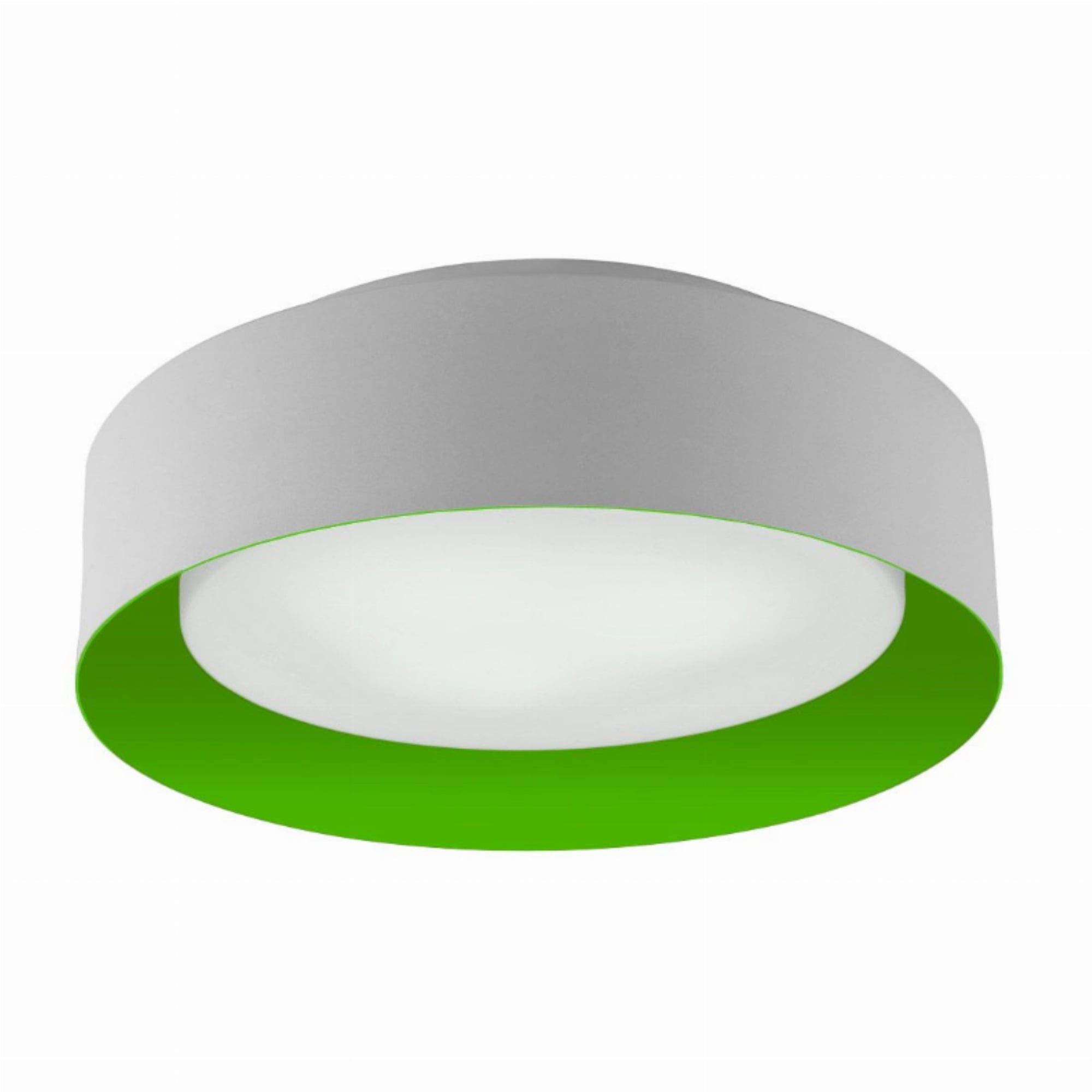 White and Green Metal Flush Mount Ceiling Light