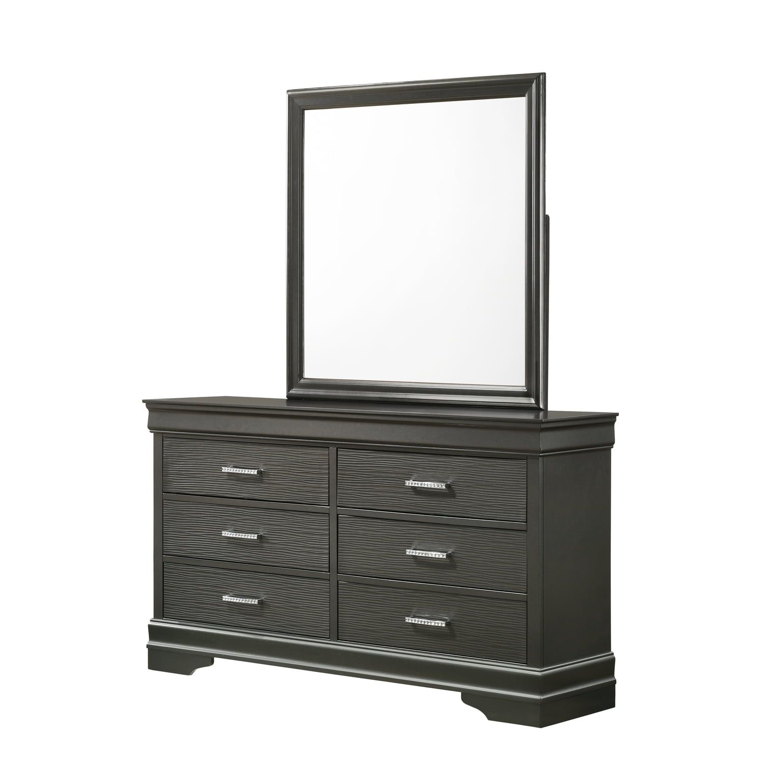 Brooklyn Industrial 6-Drawer Gray Dresser with Soft Close