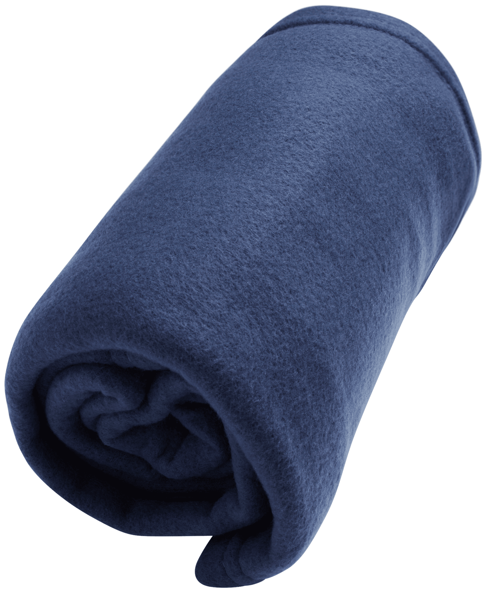 Blue Fleece Travel Blanket with Foot Pocket and Packing Case