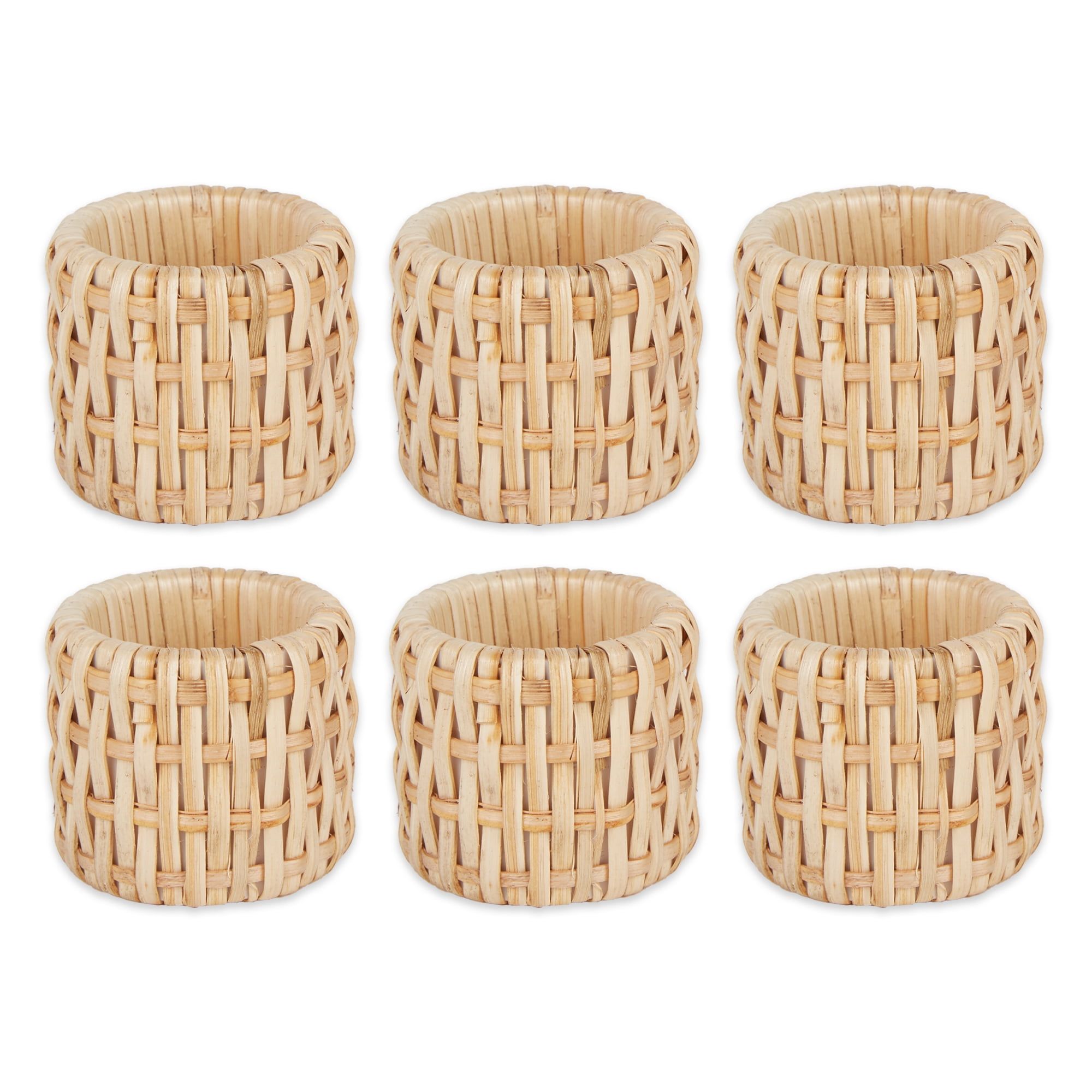 Natural Rattan Woven Napkin Rings Set of 6