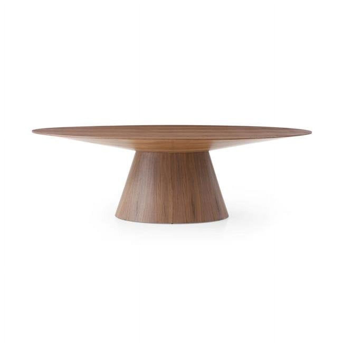 Bruno Oval Walnut Veneer Contemporary Dining Table