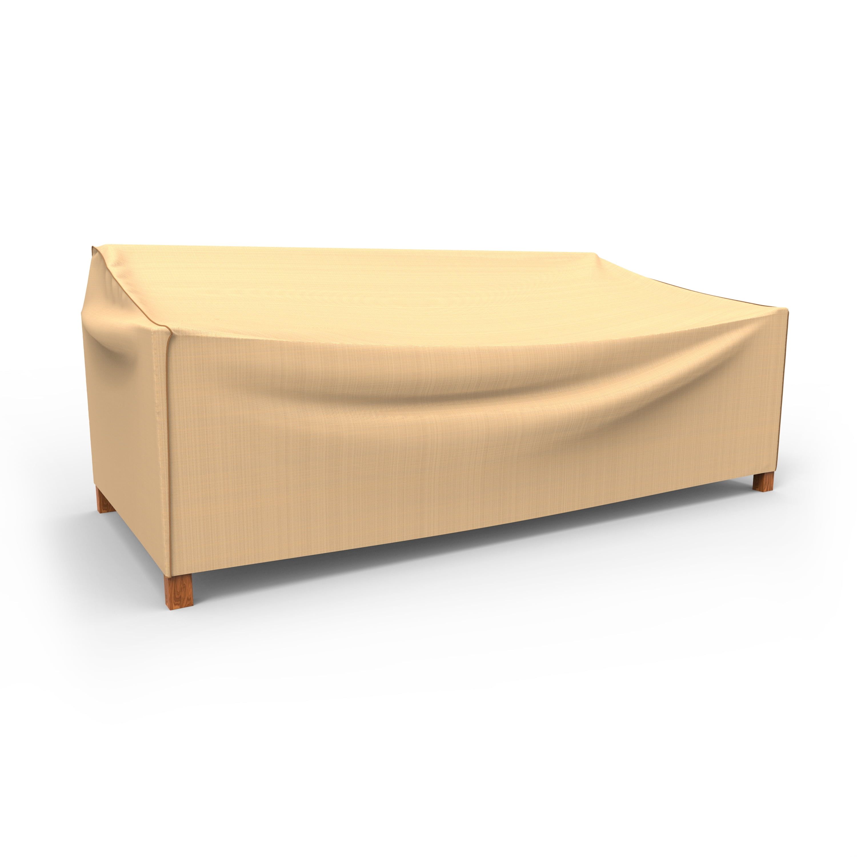 Extra Large Tan Polyester Patio Sofa Cover with StormBlock Technology