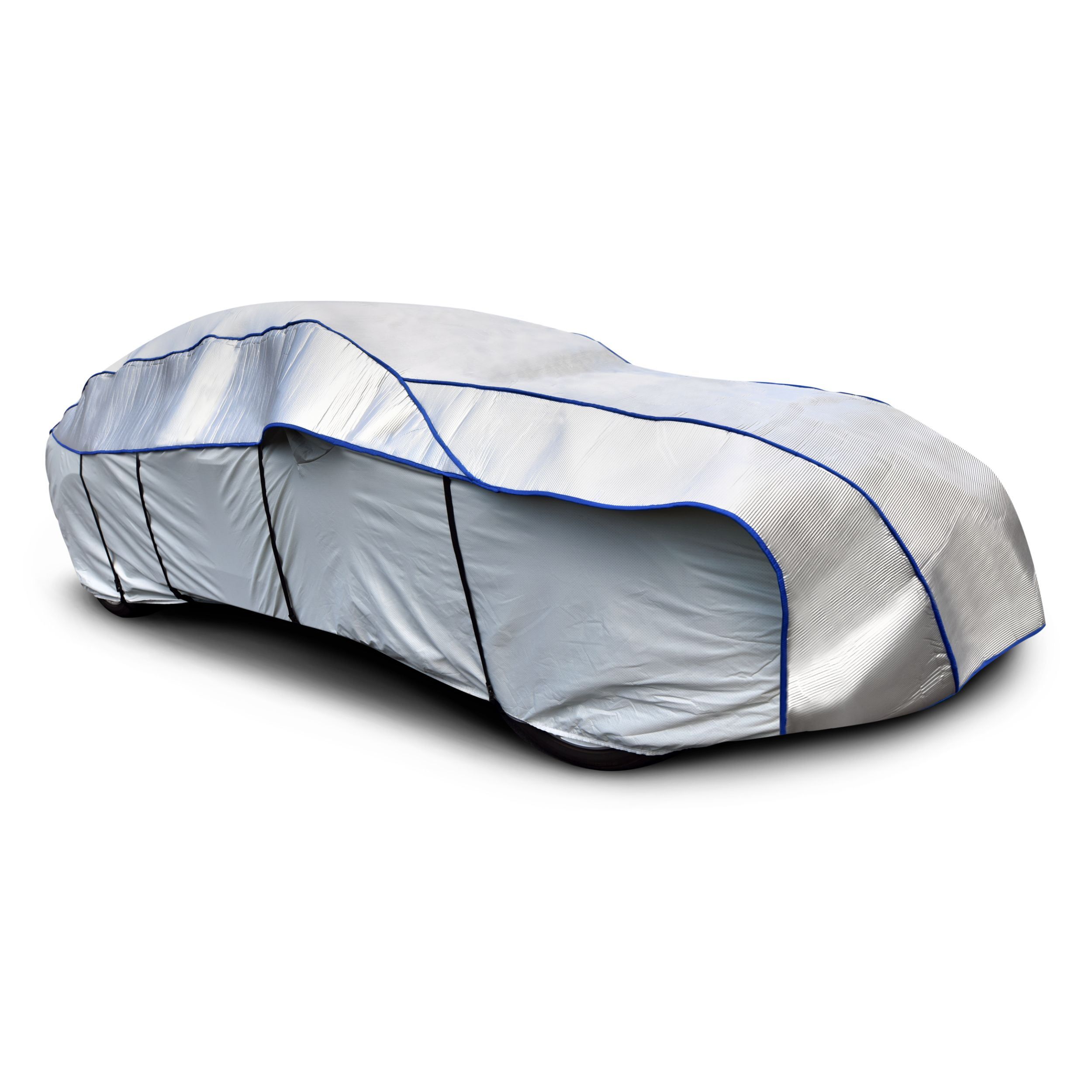 Gray Polyester Hail Protection Car Cover with Anchoring Straps