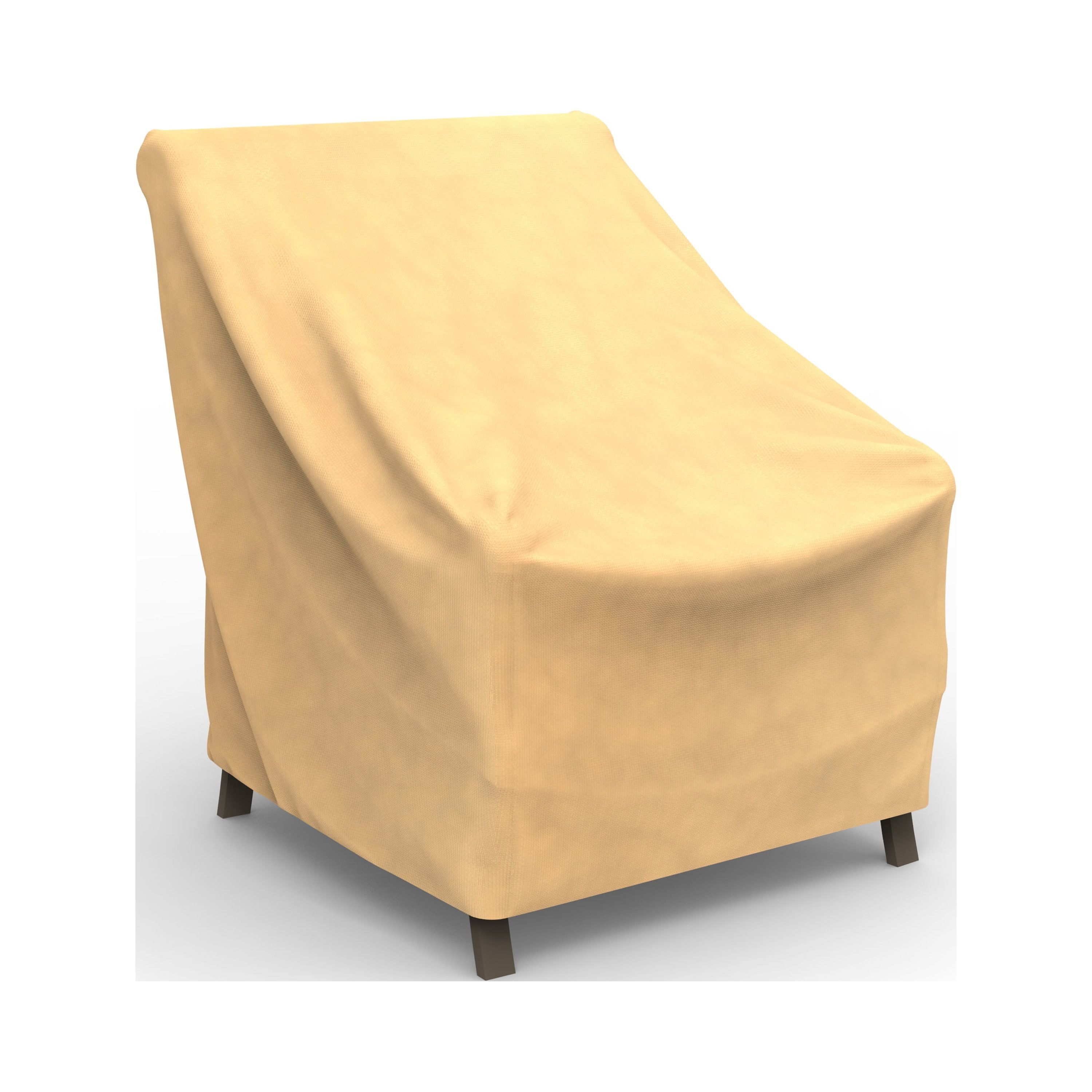 Small Tan Water-Resistant Patio Chair Cover with Bungee Loops