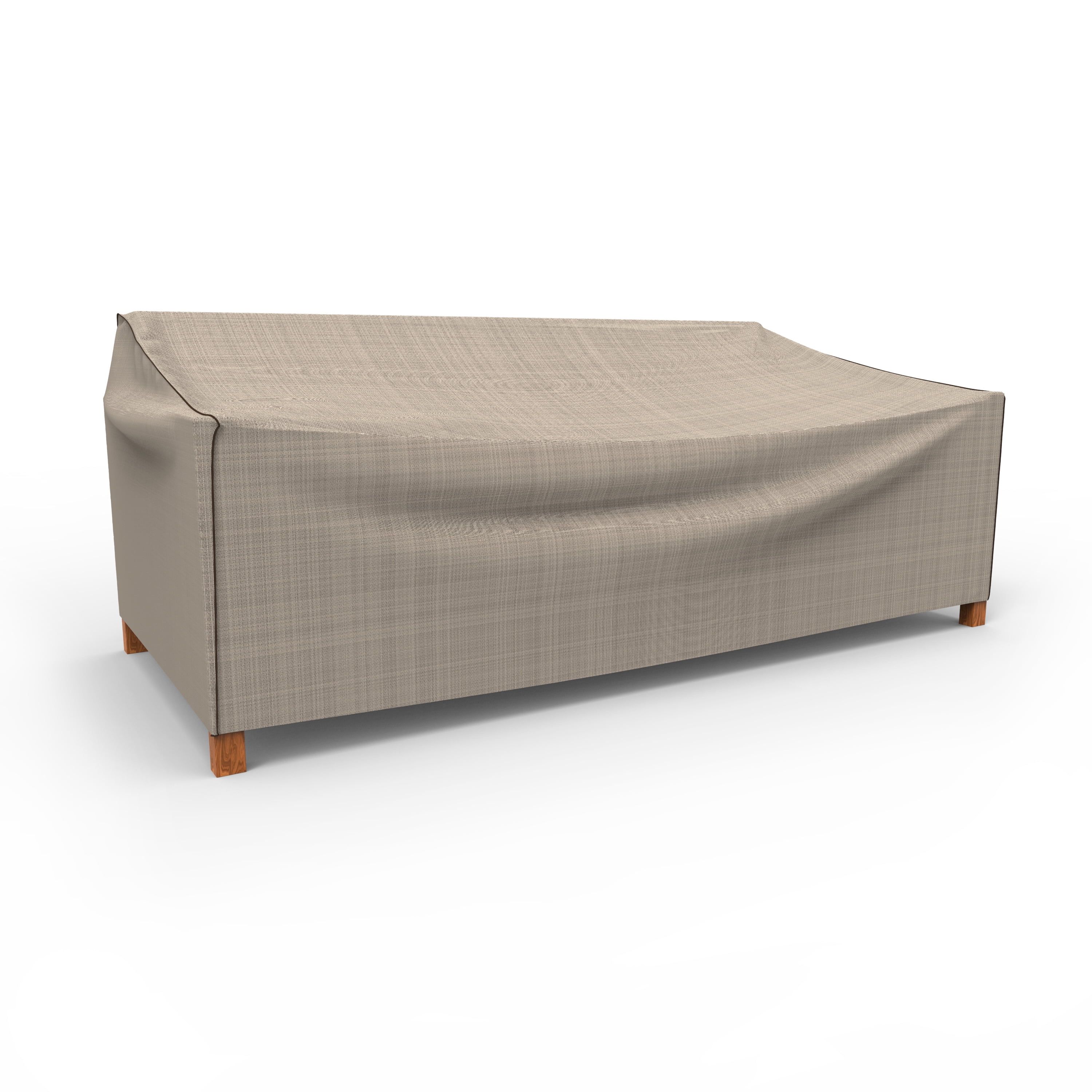 Extra Large Beige and Brown Polyester Patio Sofa Cover