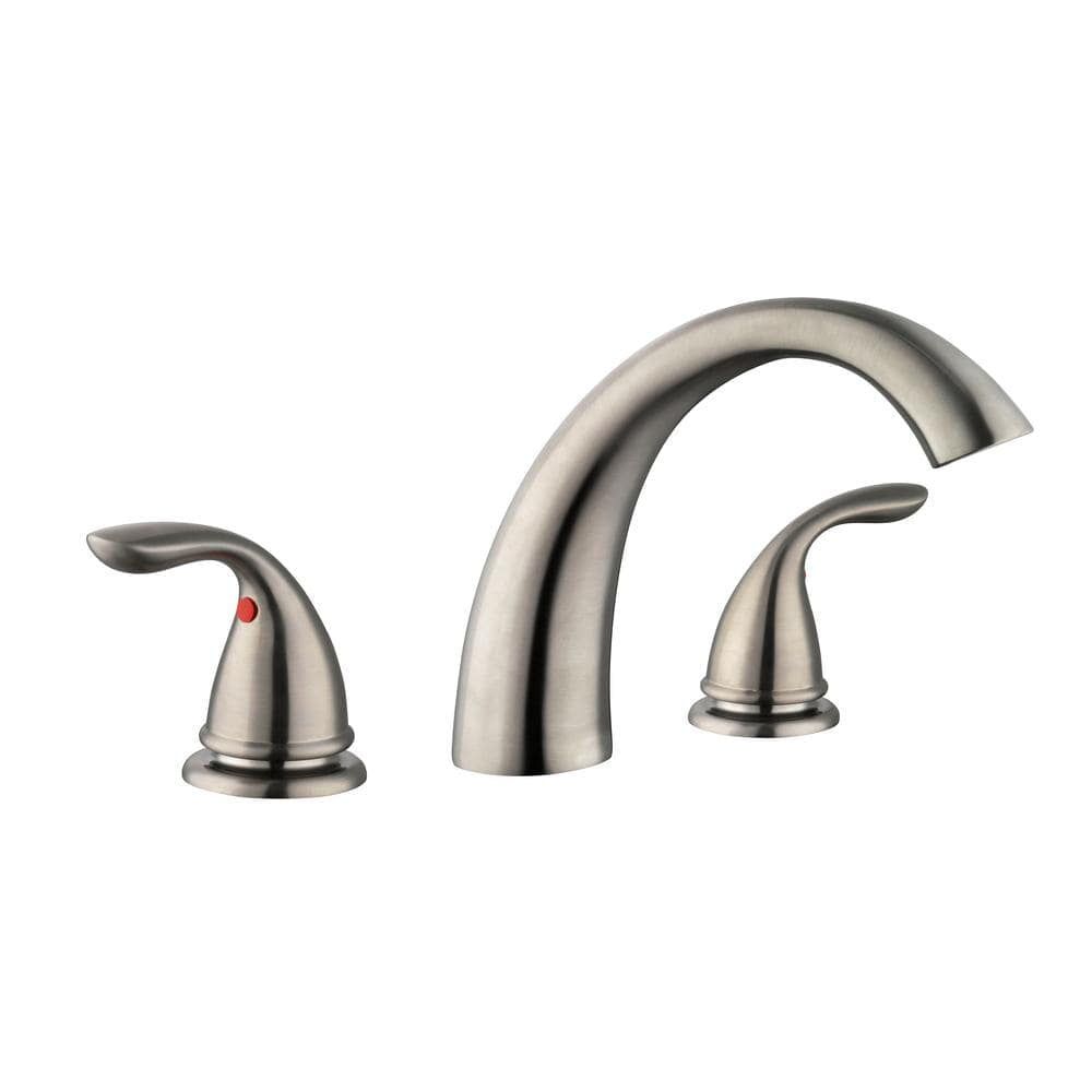 Builders Brushed Nickel 2-Handle Deck-Mount Roman Tub Faucet