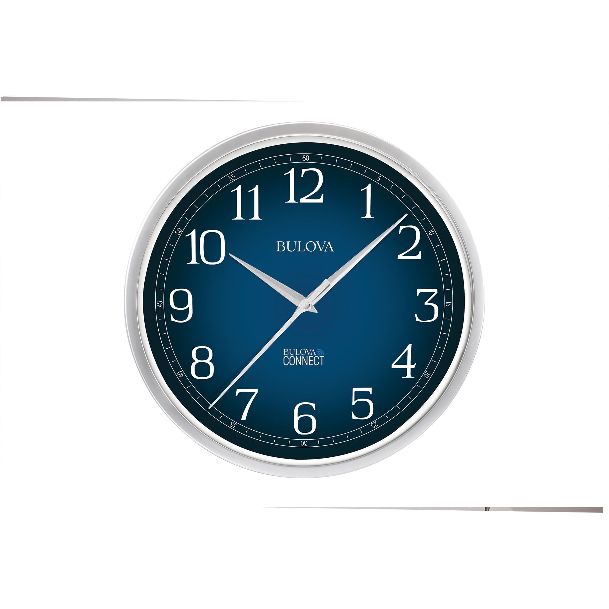 Bulova 12.5" Matte Silver and Blue Wall Clock