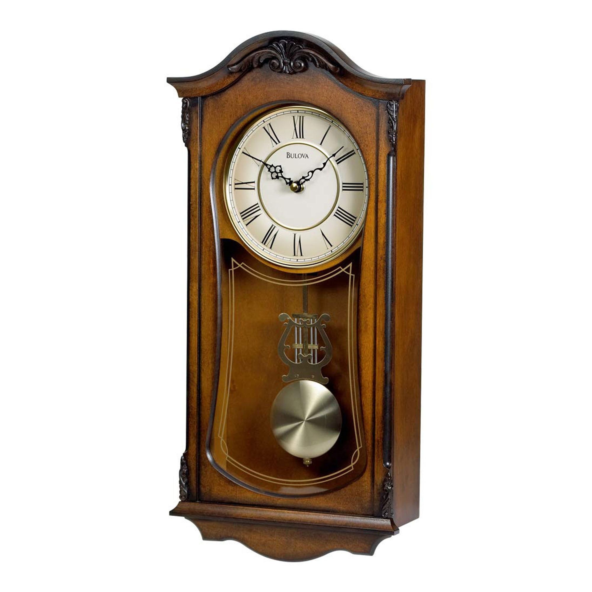 Vintage Walnut Rectangular Wooden Analog Wall Clock