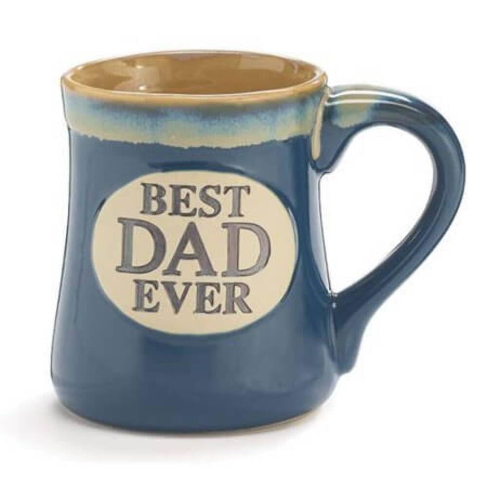 Blue Ceramic Best Dad Ever 18 oz Mug