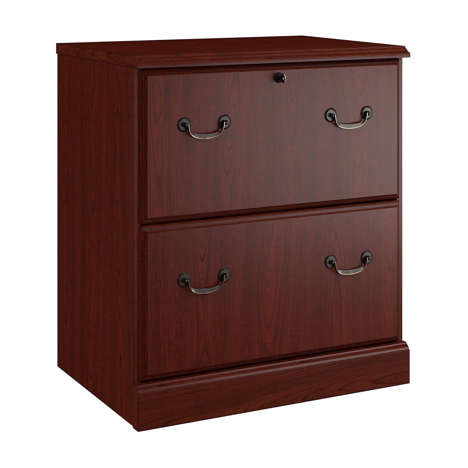 Harvest Cherry 2-Drawer Lockable Lateral File Cabinet